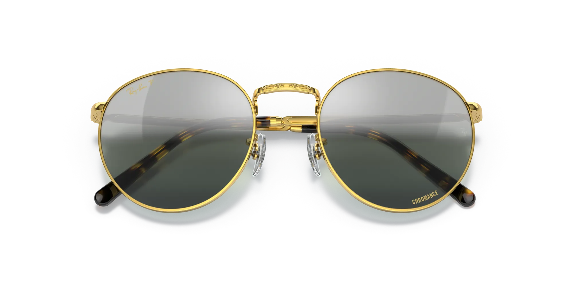 Ray - Ban RB3637 NEW ROUND 9196G4 Occhiali da sole Metallo Oro Verde Pantos Polarizzata Sfumato - immagine 2