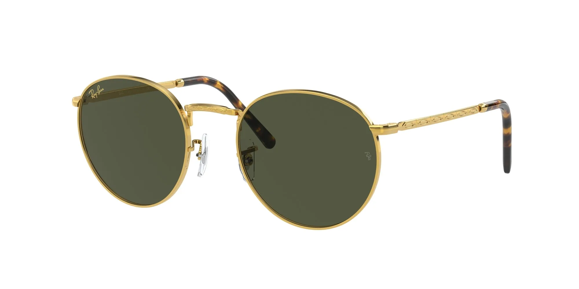 Ray - Ban RB3637 NEW ROUND 919631 Occhiali da sole Metallo Oro Verde Pantos Normale - immagine 1