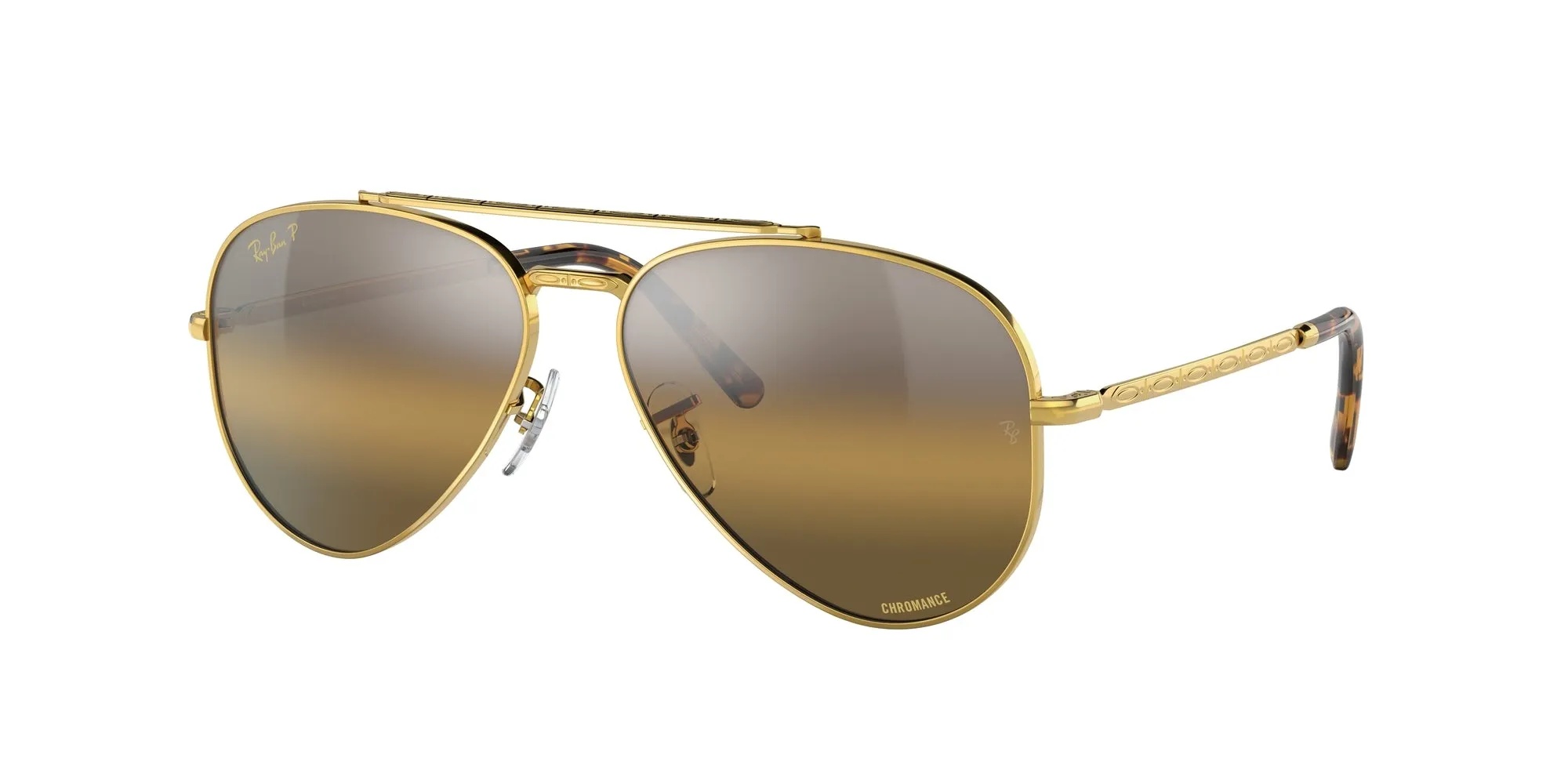 Ray - Ban RB3625 NEW AVIATOR 9196G5 Occhiali da sole Metallo Oro Marrone Pilot Polarizzata Sfumato - immagine 1