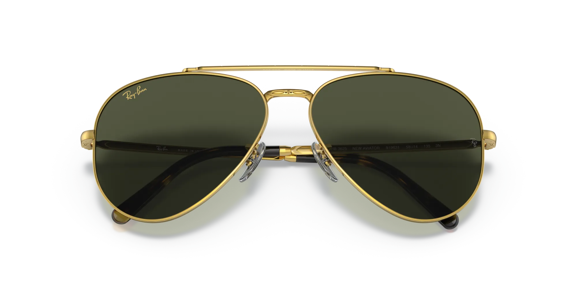 Ray - Ban RB3625 NEW AVIATOR 919631 Occhiali da sole Metallo Oro Verde Pilot Normale - immagine 2