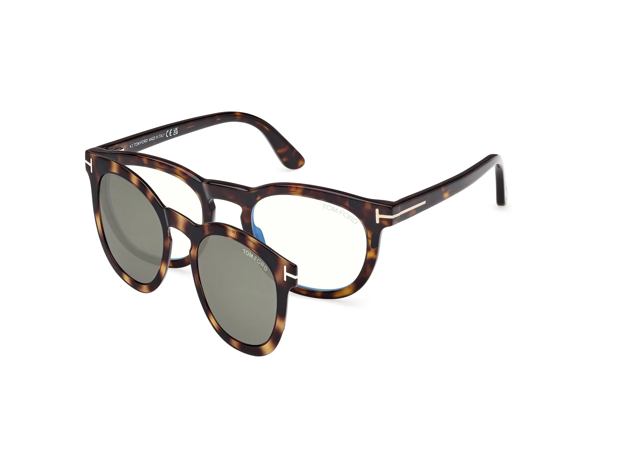 TOM FORD FT5993-B 52 Montature da vista Acetato Havana Rotonda Normale - immagine 1