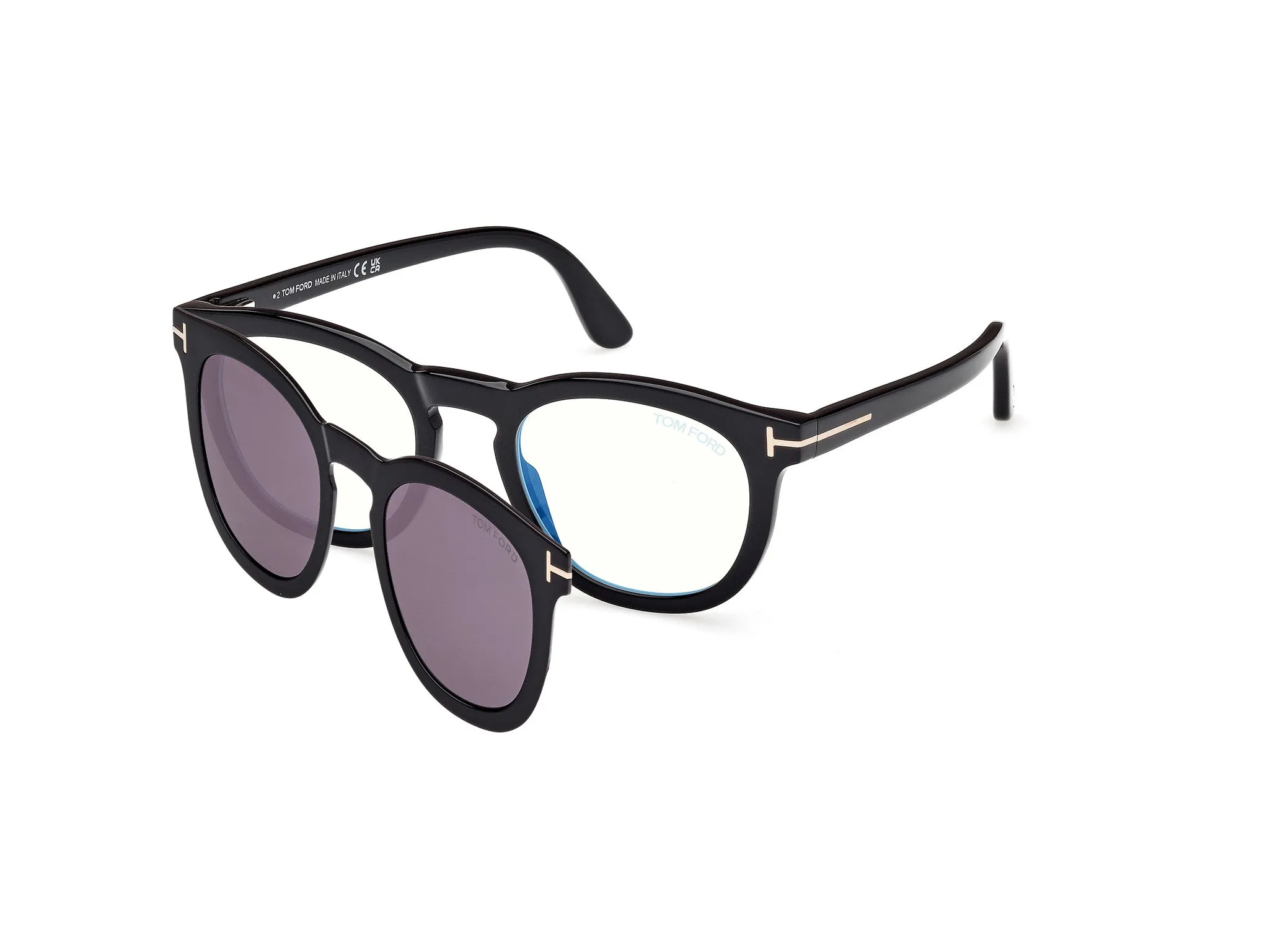 TOM FORD FT5993-B 1 Montature da vista Acetato Nero Rotonda Normale - immagine 1