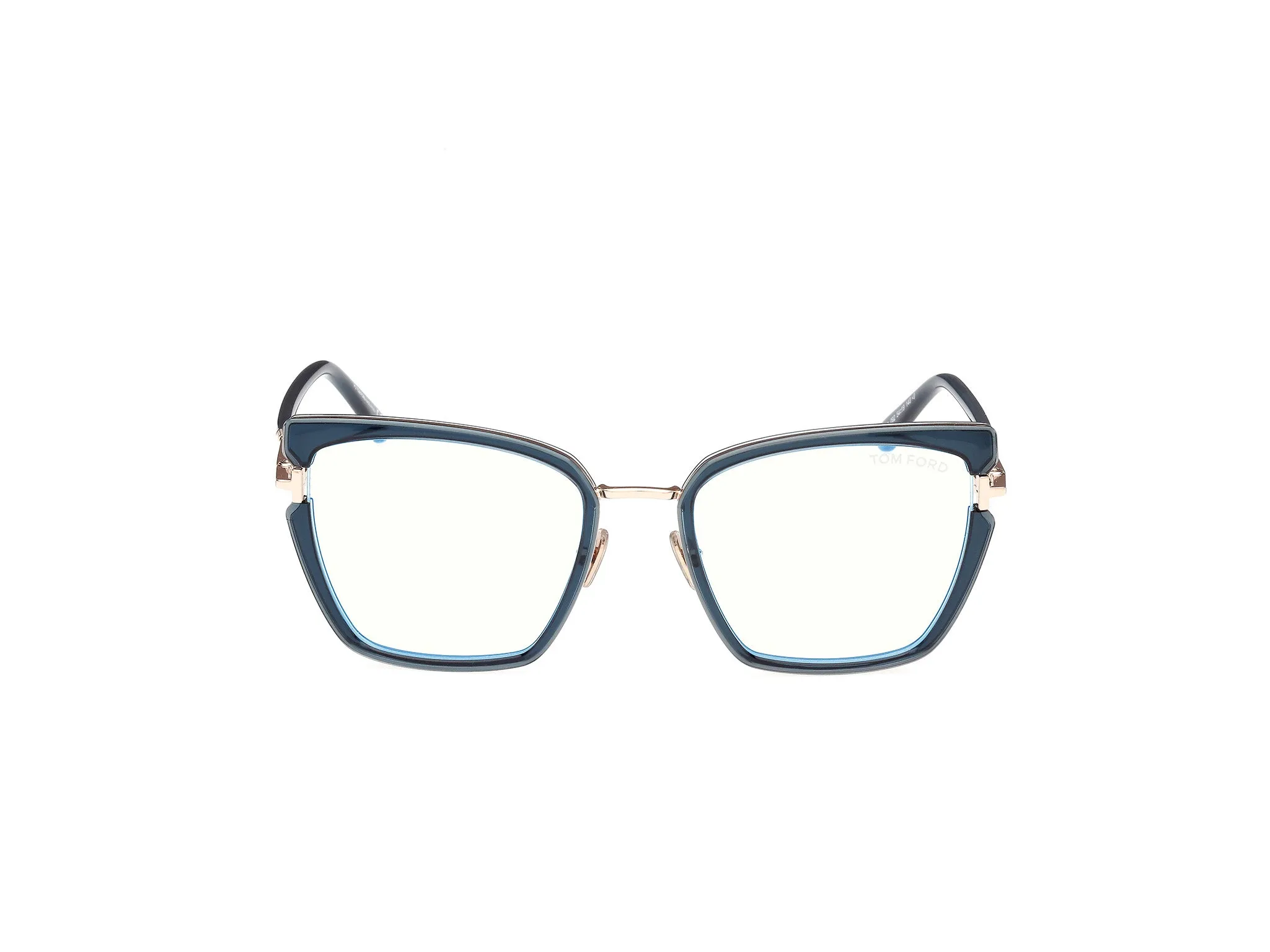 TOM FORD FT5984-B 92 Montature da vista Iniettato Blu Farfalla Normale - immagine 2
