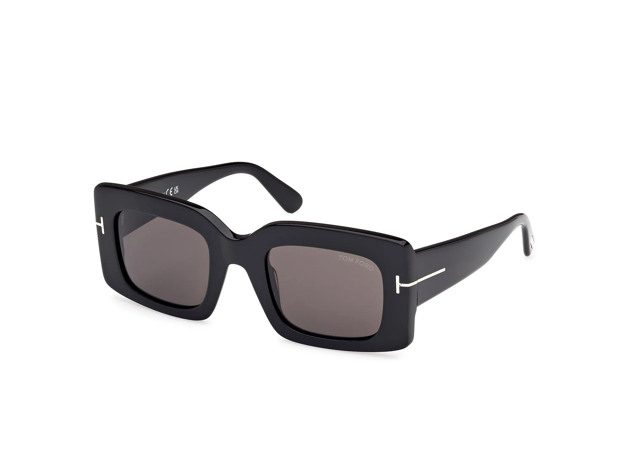 TOM FORD FT1188 BRIGITTA 01A Occhiali da sole Acetato Nero Fumo Squadrata Normale - immagine 1