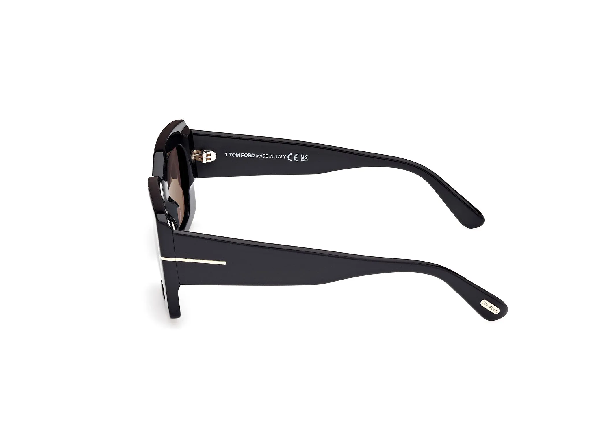 TOM FORD FT1188 BRIGITTA 01A Occhiali da sole Acetato Nero Fumo Squadrata Normale - immagine 3