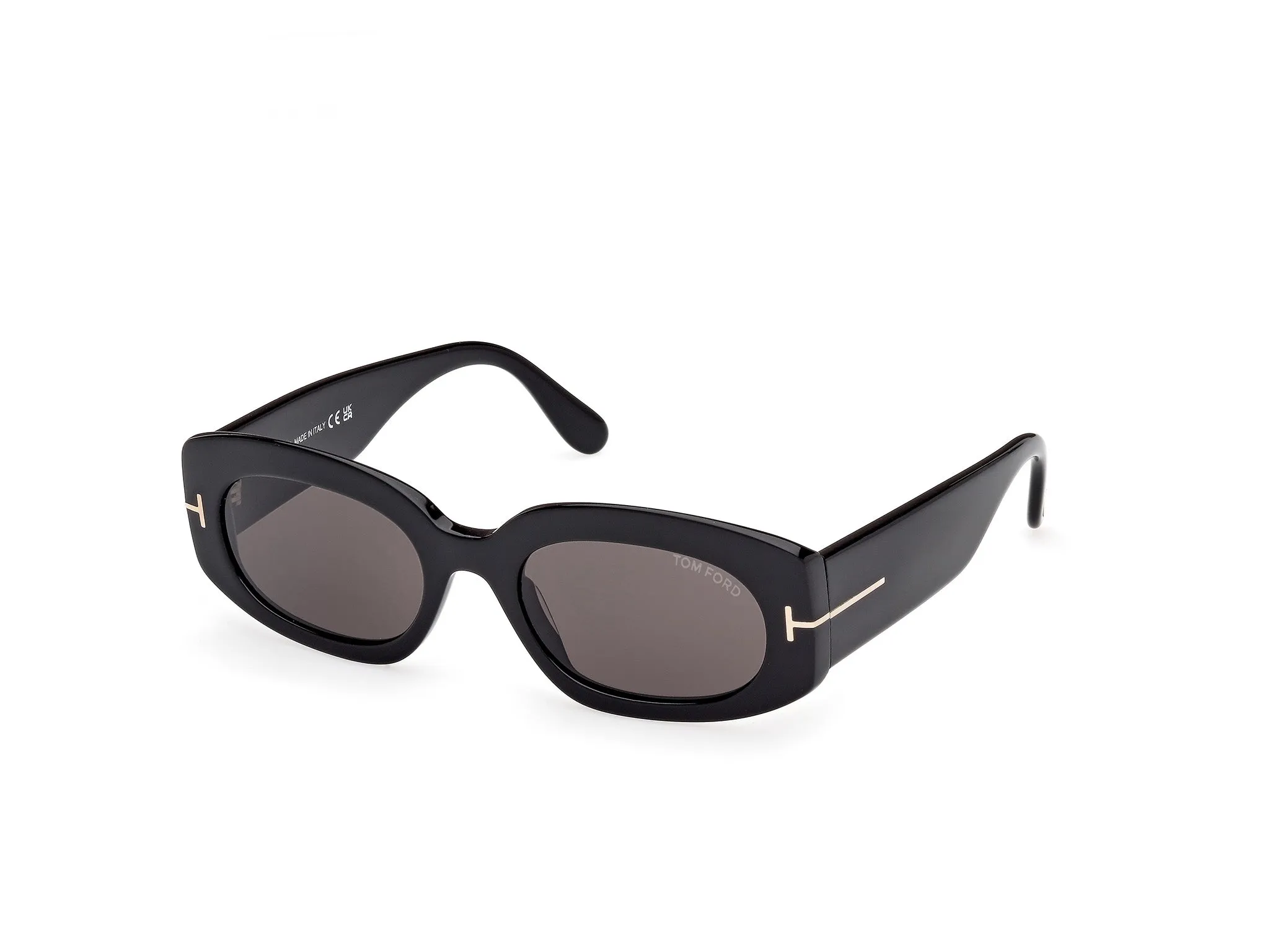 TOM FORD FT1187 CIELLE 01A Occhiali da sole Acetato Nero Fumo Rotonda Normale - immagine 1