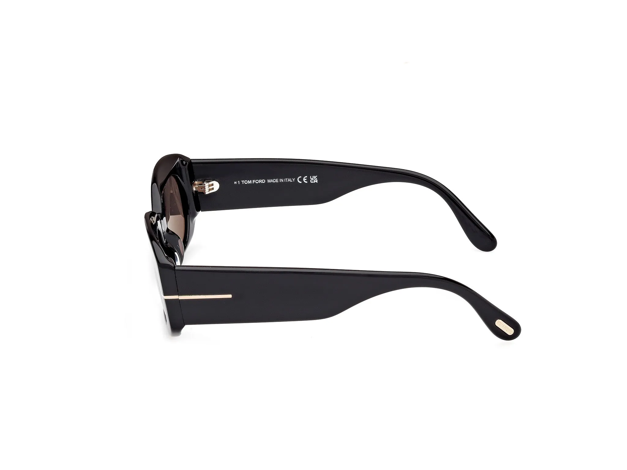 TOM FORD FT1187 CIELLE 01A Occhiali da sole Acetato Nero Fumo Rotonda Normale - immagine 3