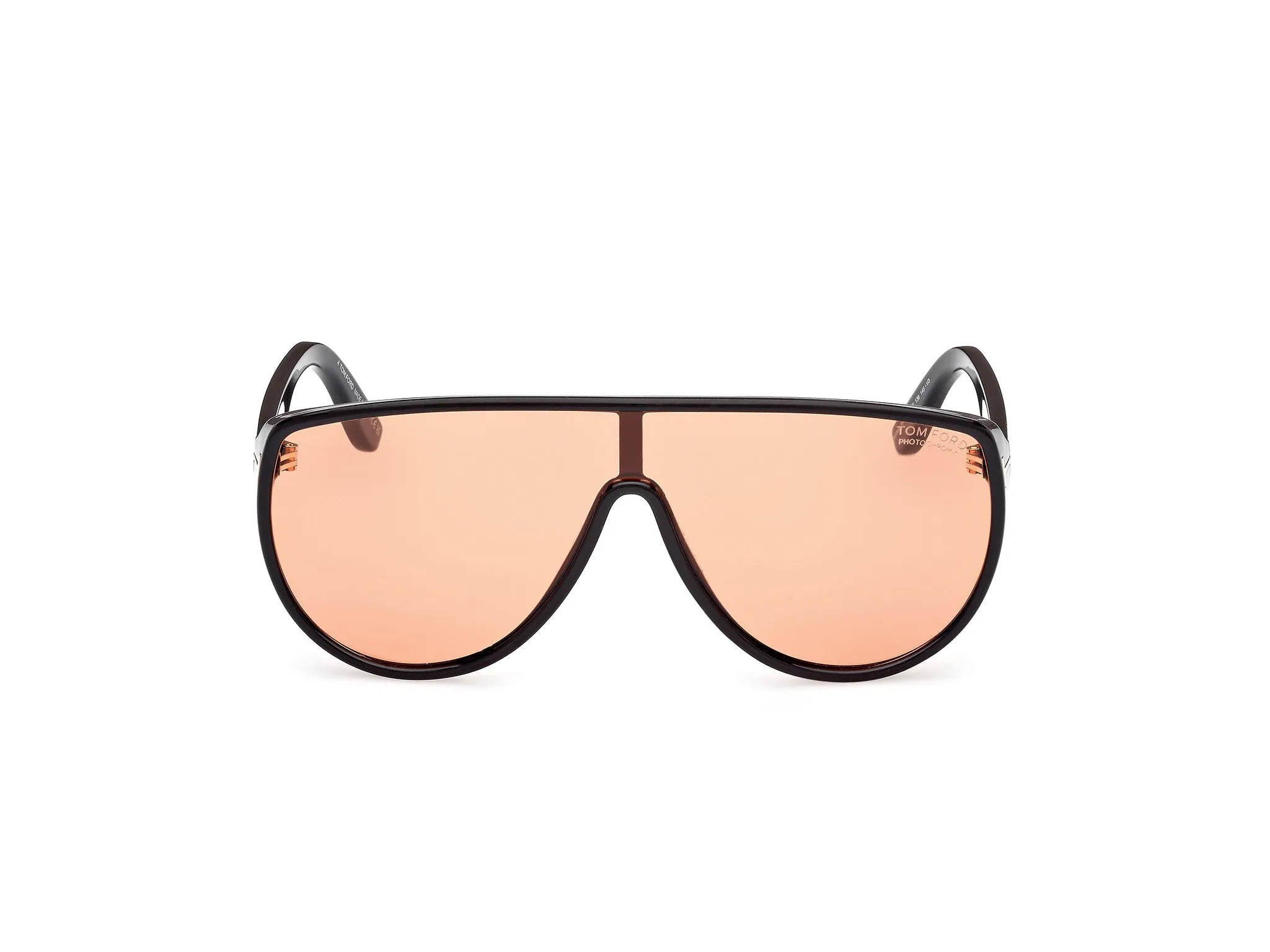 TOM FORD FT1182 ACHILLES 05E Occhiali da sole Iniettato Nero Arancione Maschera Fotocromatiche - immagine 2