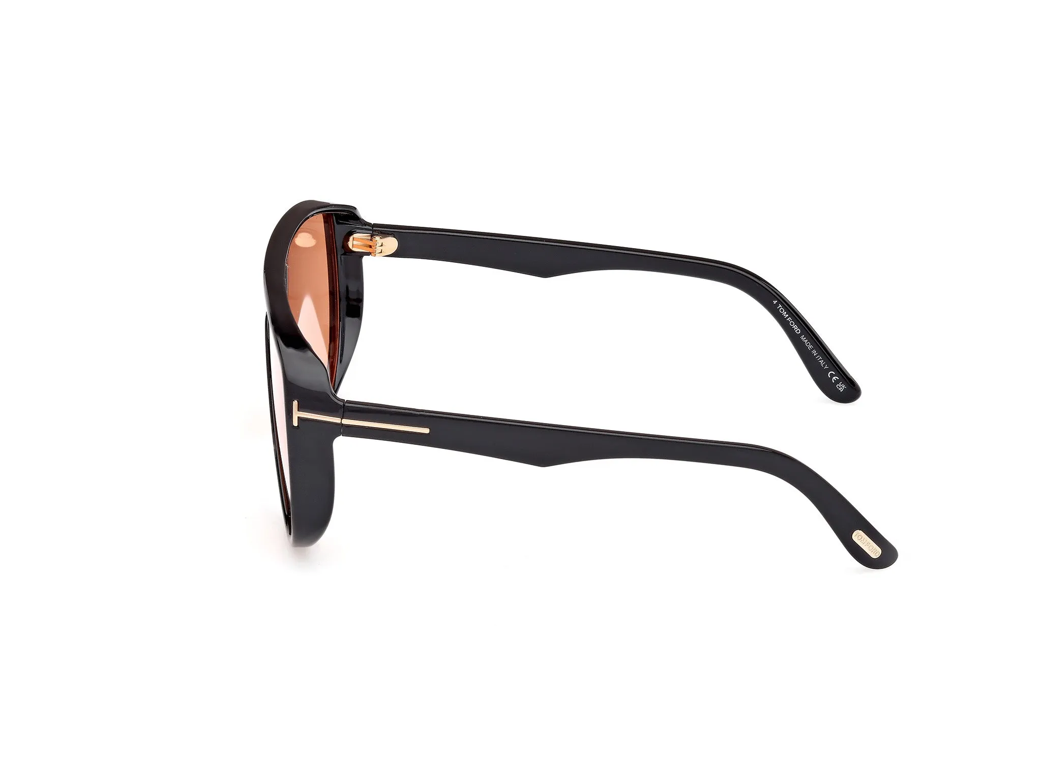 TOM FORD FT1182 ACHILLES 05E Occhiali da sole Iniettato Nero Arancione Maschera Fotocromatiche - immagine 3