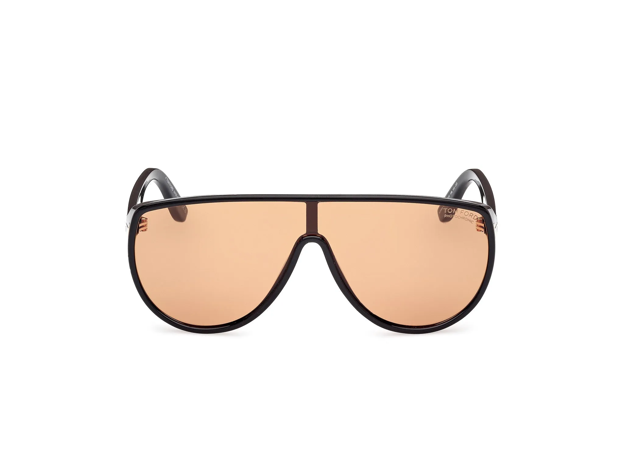 TOM FORD FT1182 ACHILLES 01E Occhiali da sole Iniettato Nero Giallo Maschera Fotocromatiche - immagine 2