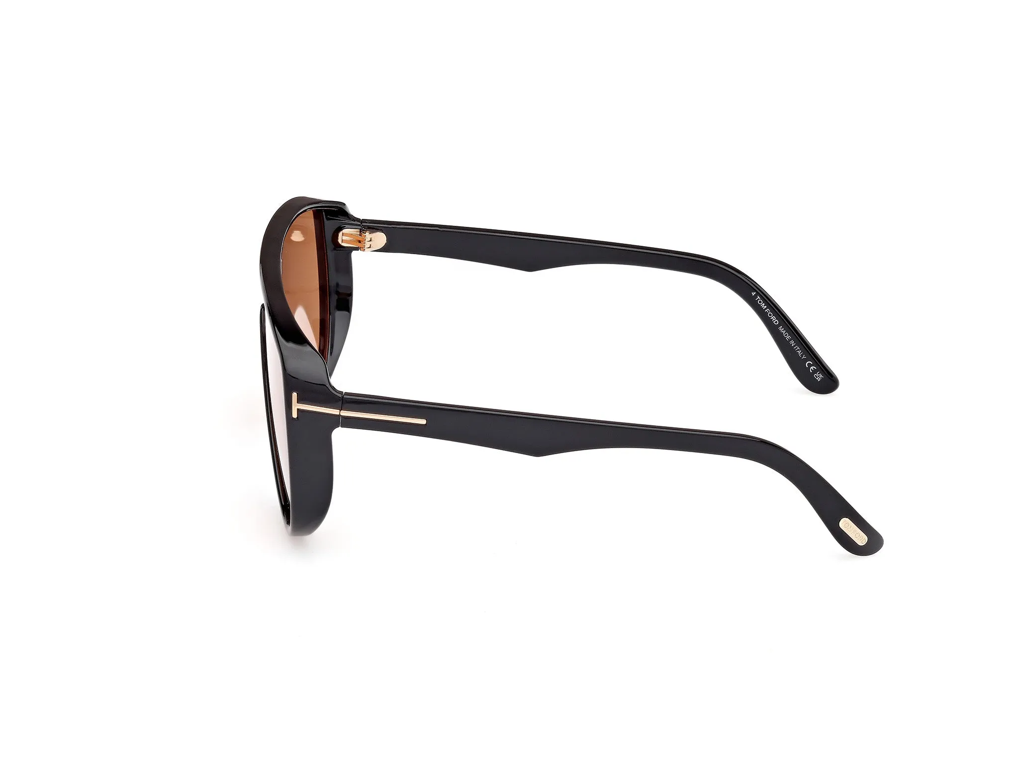 TOM FORD FT1182 ACHILLES 01E Occhiali da sole Iniettato Nero Giallo Maschera Fotocromatiche - immagine 3