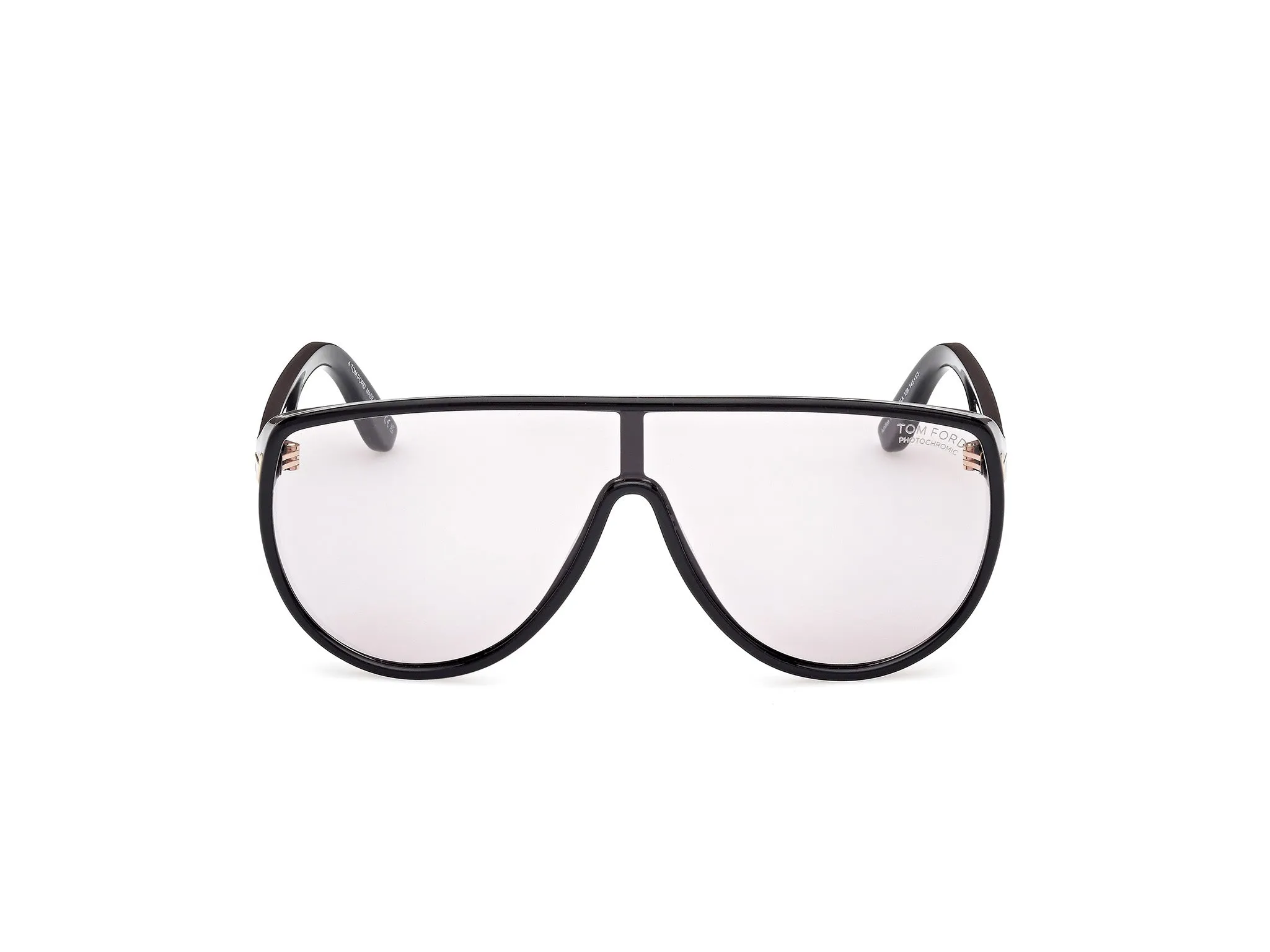 TOM FORD FT1182 ACHILLES 01A Occhiali da sole Iniettato Nero Fumo Maschera Fotocromatiche - immagine 2