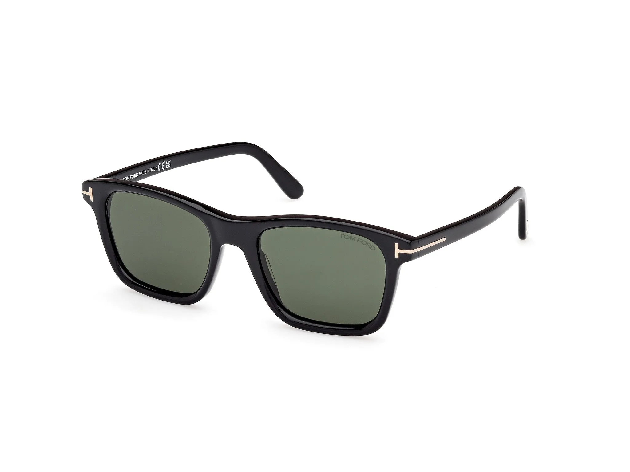 TOM FORD FT1179 BARRON 01N Occhiali da sole Acetato Nero Verde Squadrata Normale - immagine 1