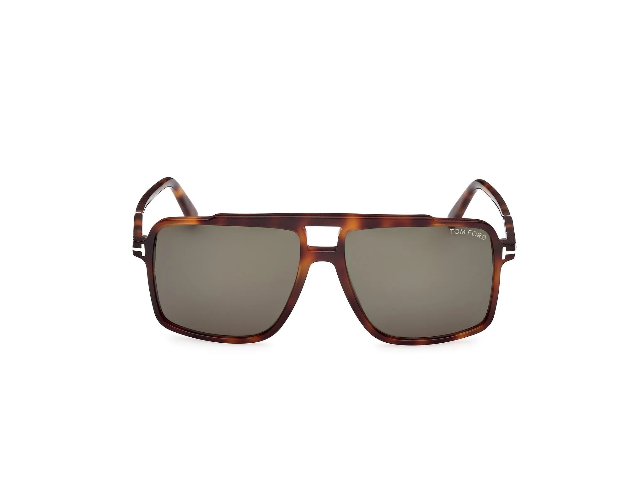 TOM FORD FT1177 KEMP 53N Occhiali da sole Acetato Havana Verde Squadrata Normale - immagine 2