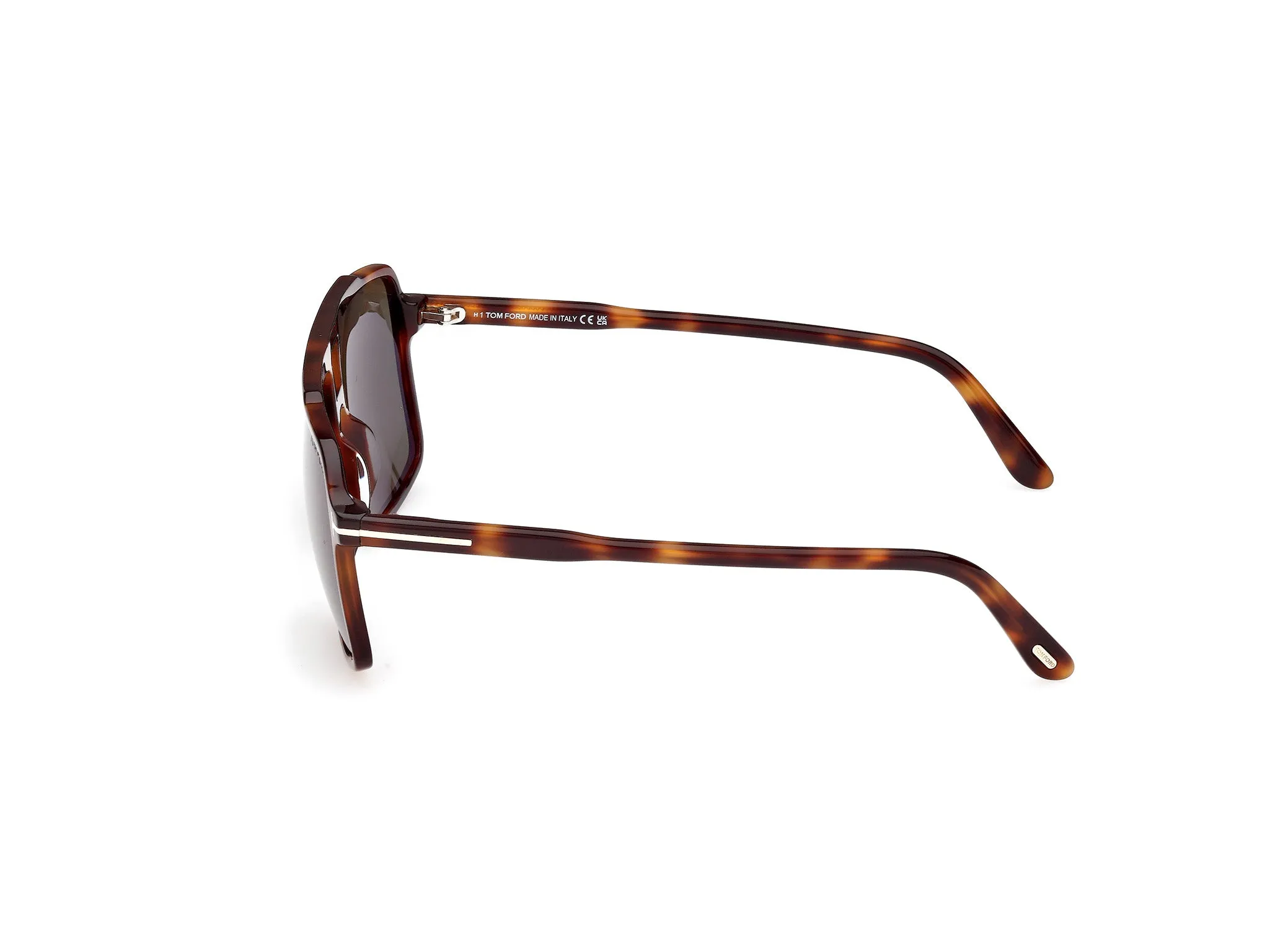 TOM FORD FT1177 KEMP 53N Occhiali da sole Acetato Havana Verde Squadrata Normale - immagine 3