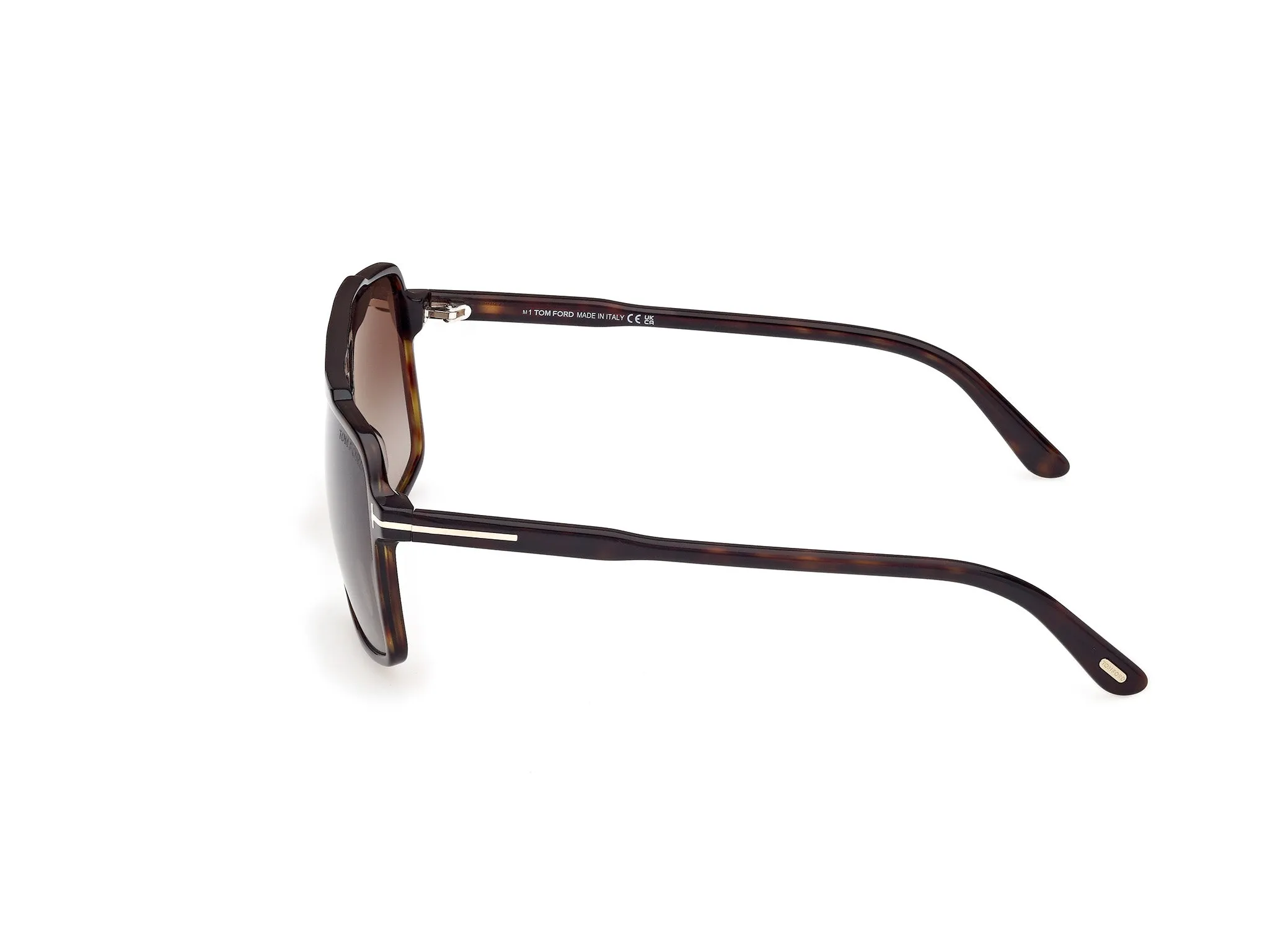 TOM FORD FT1177 KEMP 52B Occhiali da sole Acetato Havana Grigio Squadrata Normale Sfumato - immagine 3