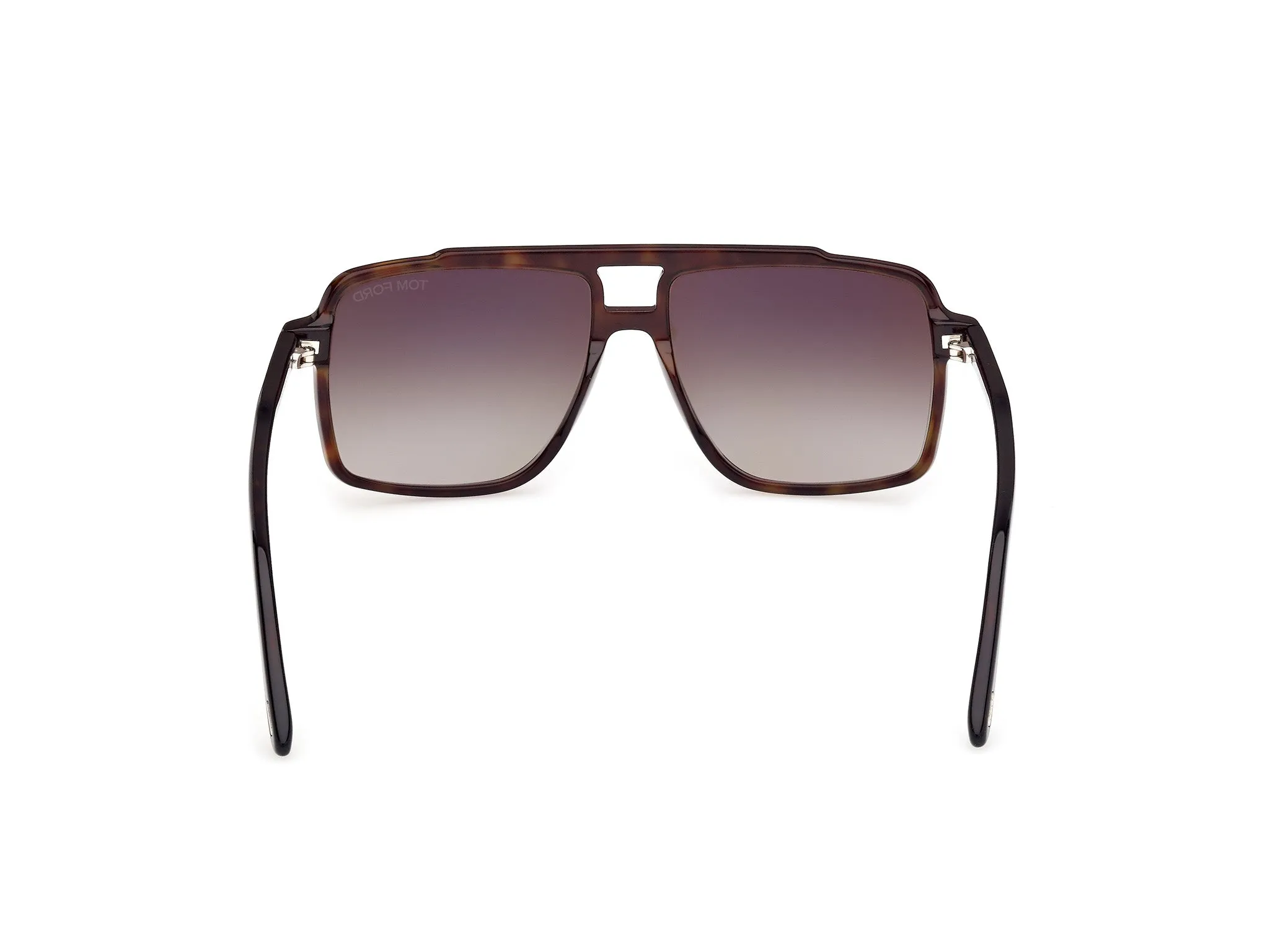 TOM FORD FT1177 KEMP 52B Occhiali da sole Acetato Havana Grigio Squadrata Normale Sfumato - immagine 4