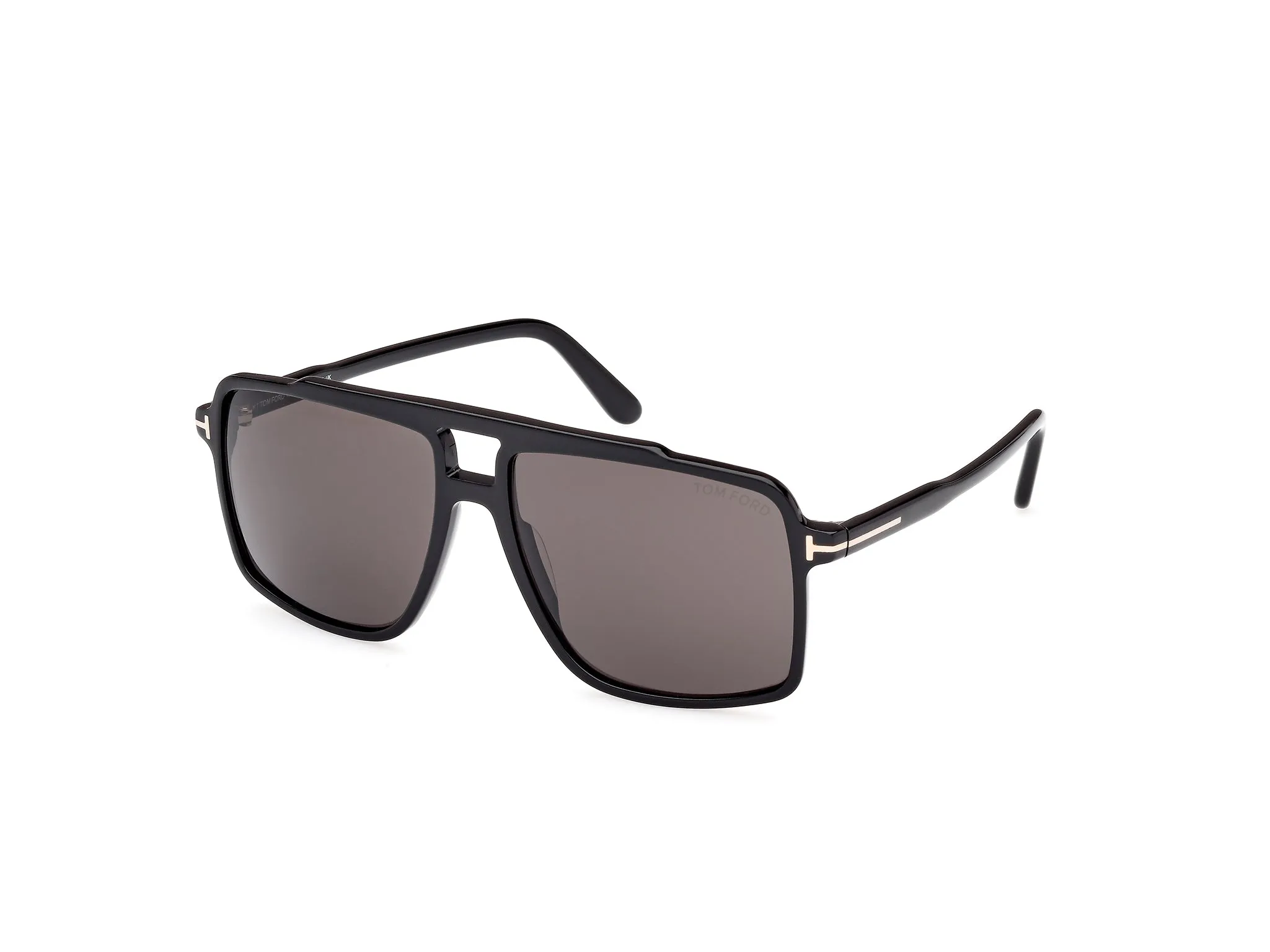 TOM FORD FT1177 KEMP 01A Occhiali da sole Acetato Nero Fumo Squadrata Normale - immagine 1
