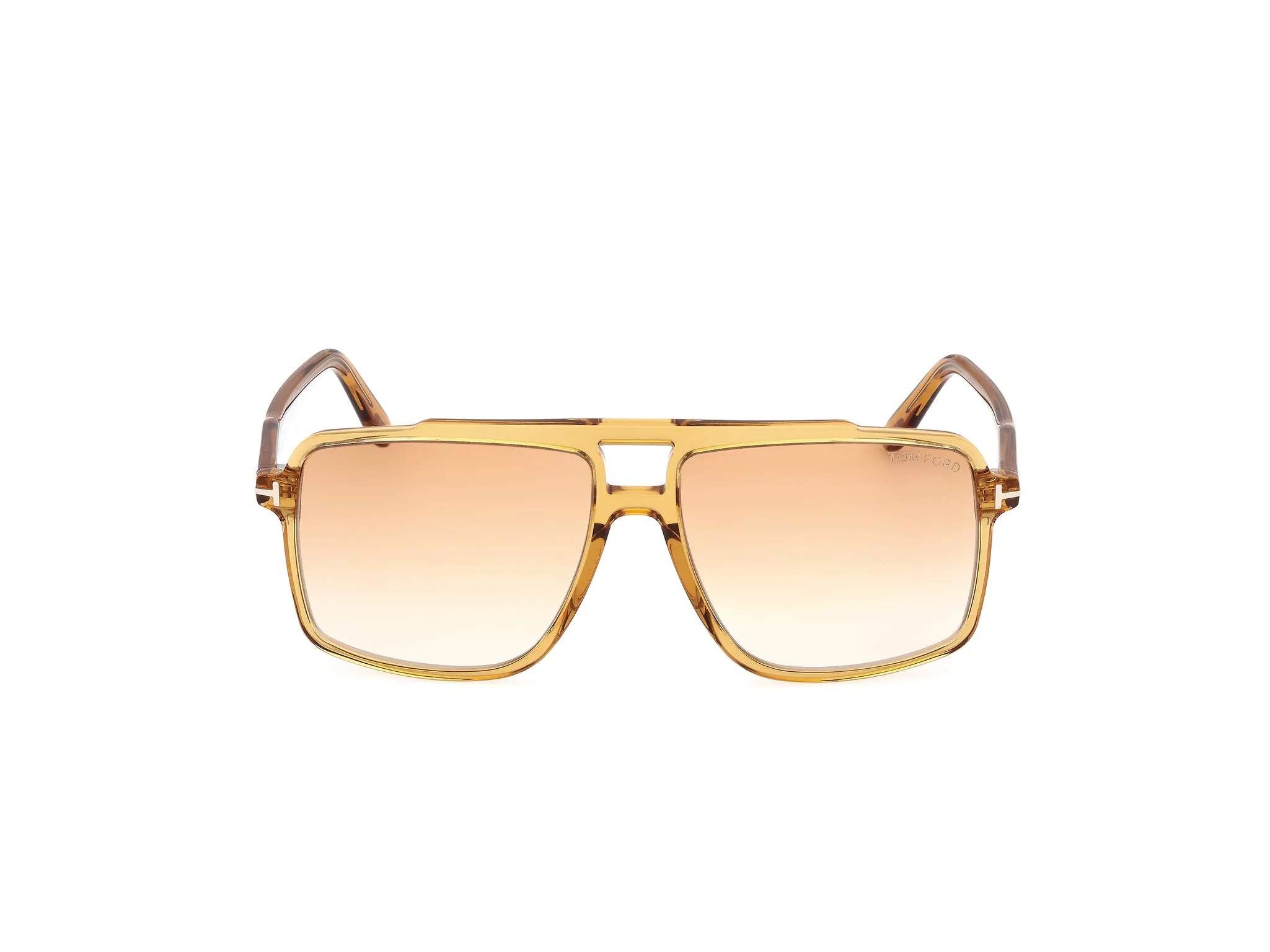 TOM FORD FT1177 KEMP 39F Occhiali da sole Acetato Giallo Marrone Squadrata Normale - immagine 2
