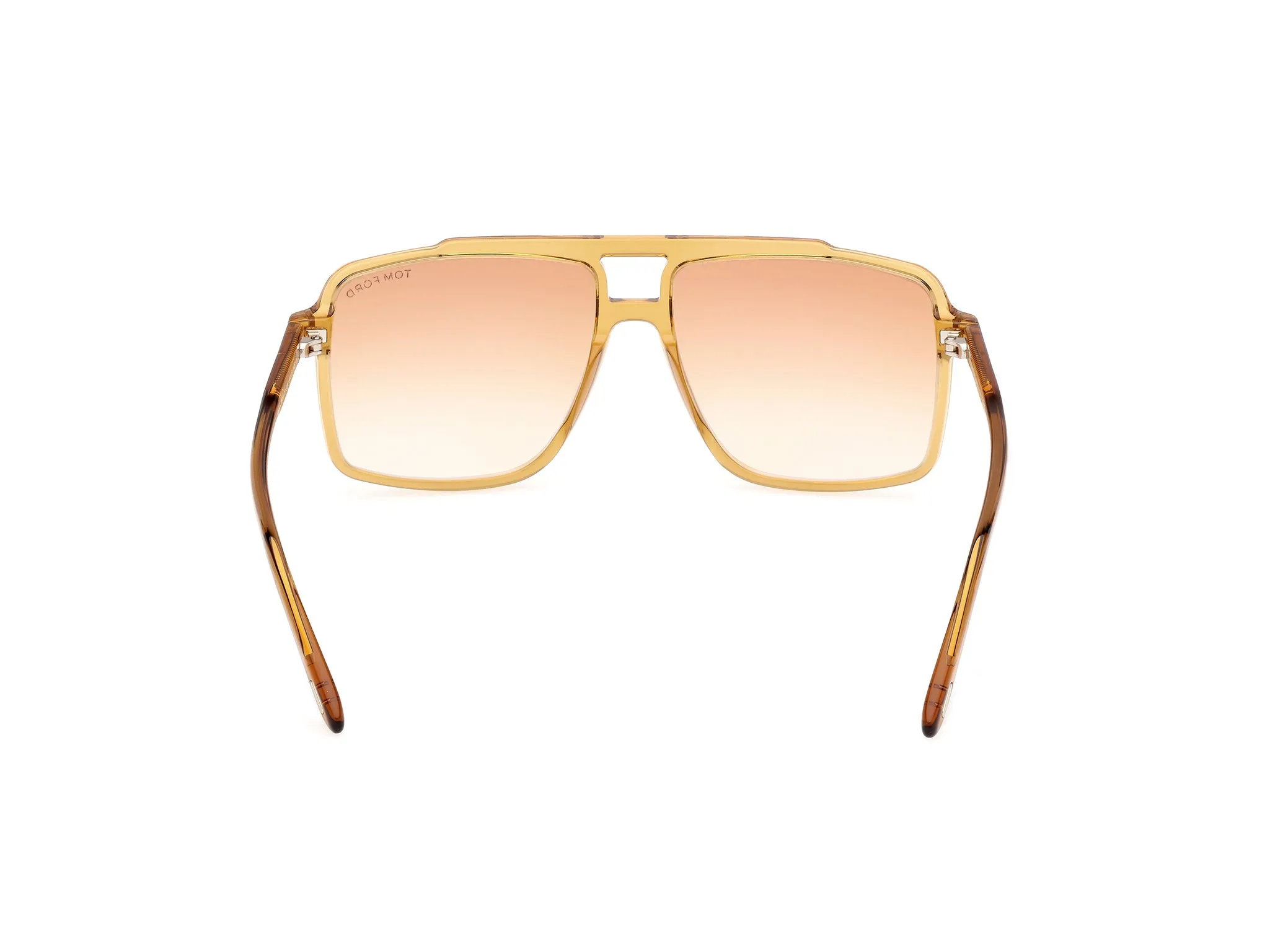 TOM FORD FT1177 KEMP 39F Occhiali da sole Acetato Giallo Marrone Squadrata Normale - immagine 4