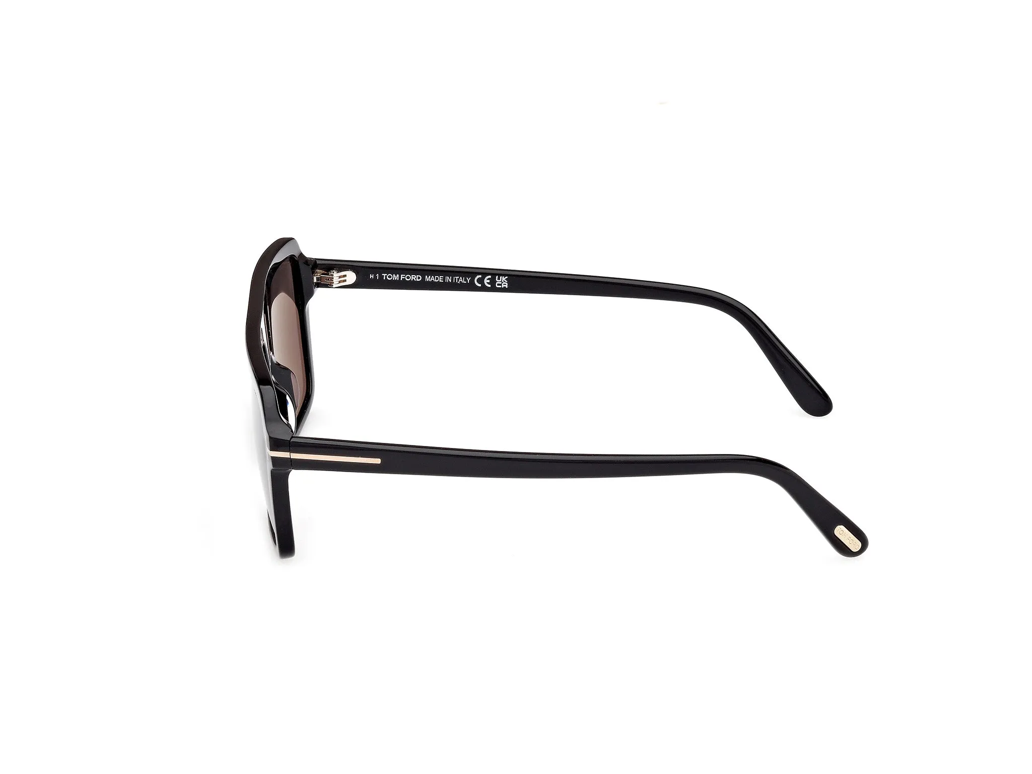 TOM FORD FT1176 VINCENT 01A Occhiali da sole Acetato Nero Fumo Pilot Normale - immagine 3