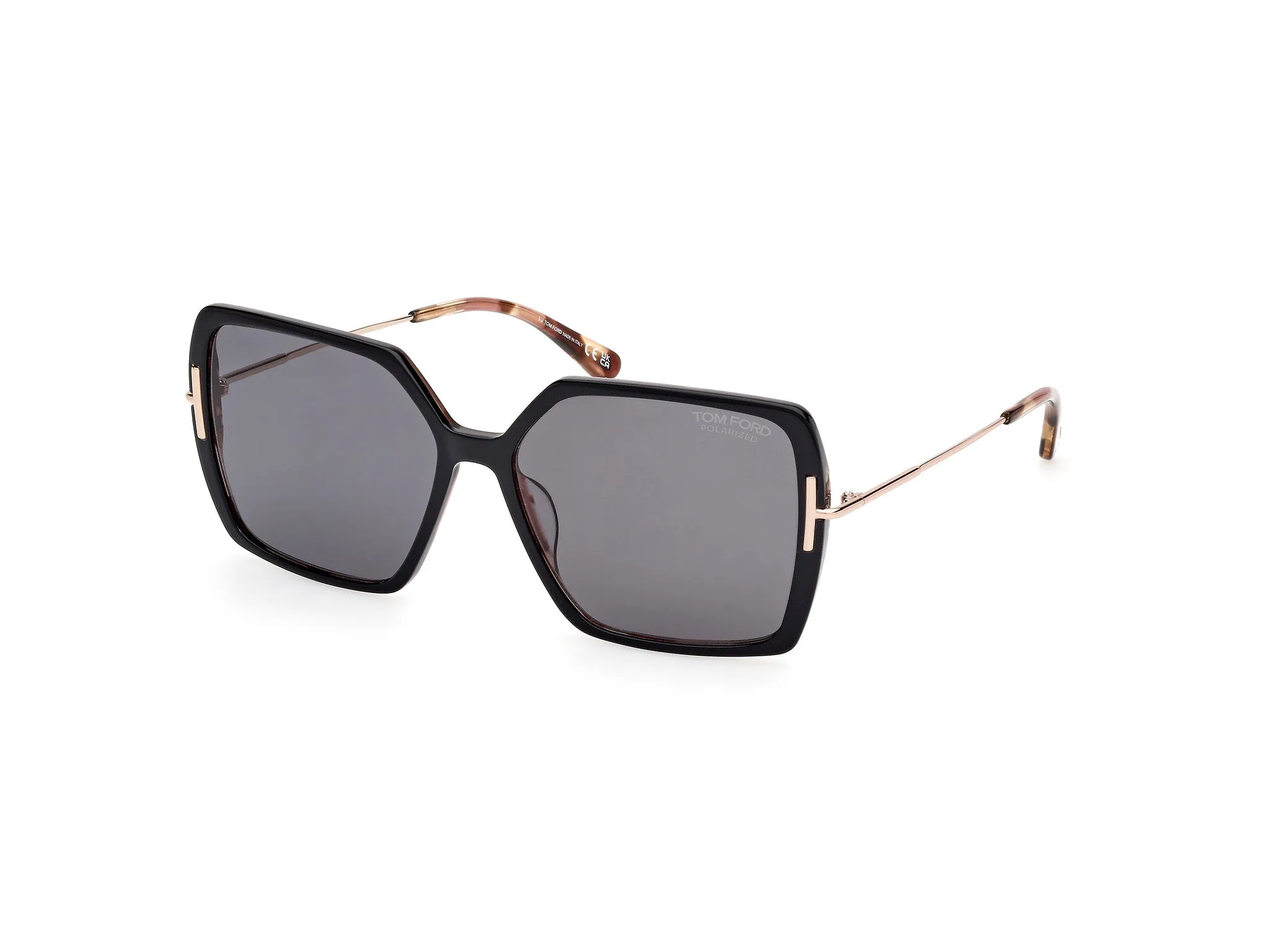 TOM FORD FT1039 JOANNA 05D Occhiali da sole Acetato Nero Fumo Farfalla Polarizzata - immagine 1