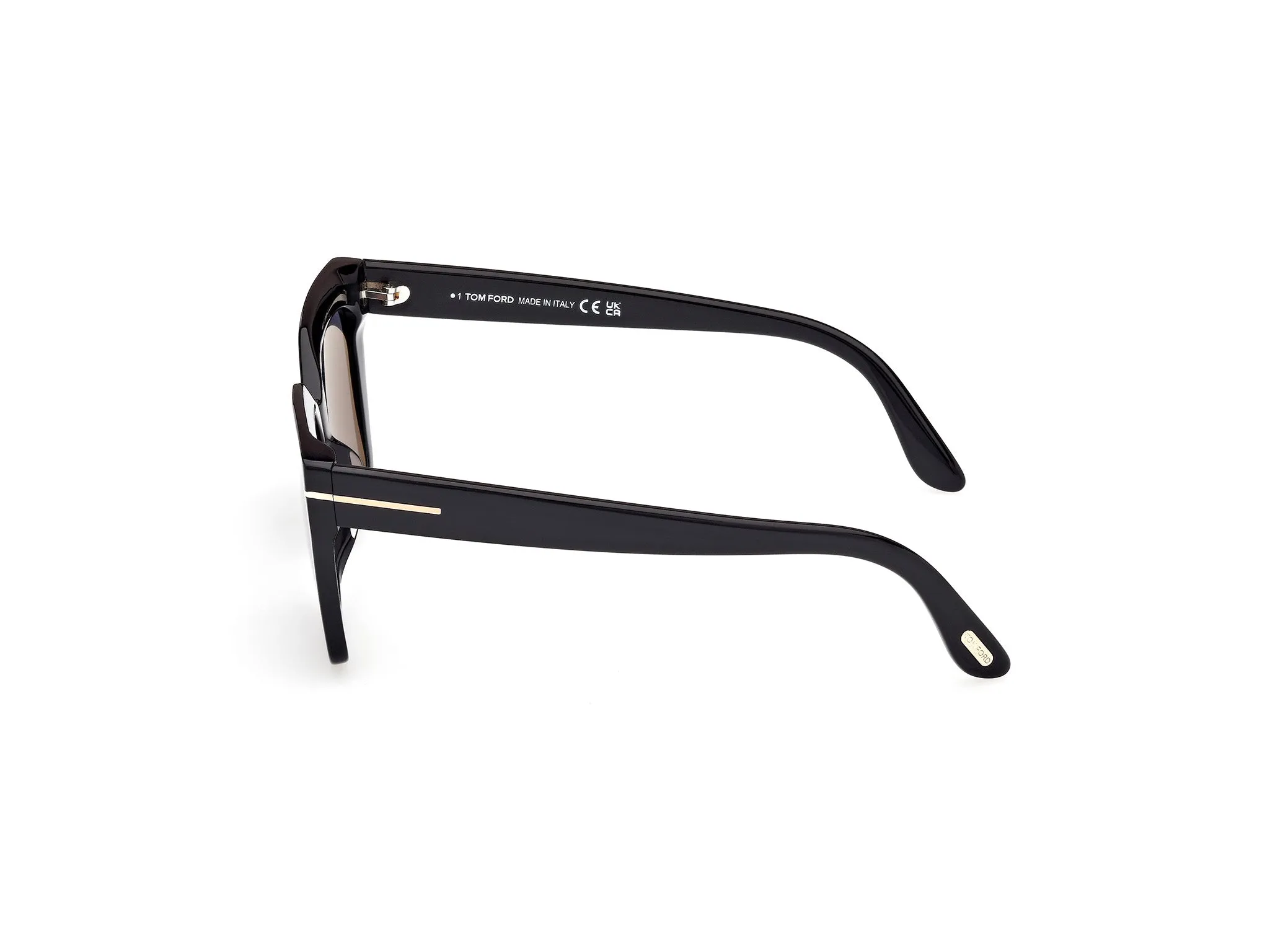 TOM FORD FT1030 WINONA 01D Occhiali da sole Acetato Nero Fumo Cat Eye Polarizzata - immagine 3