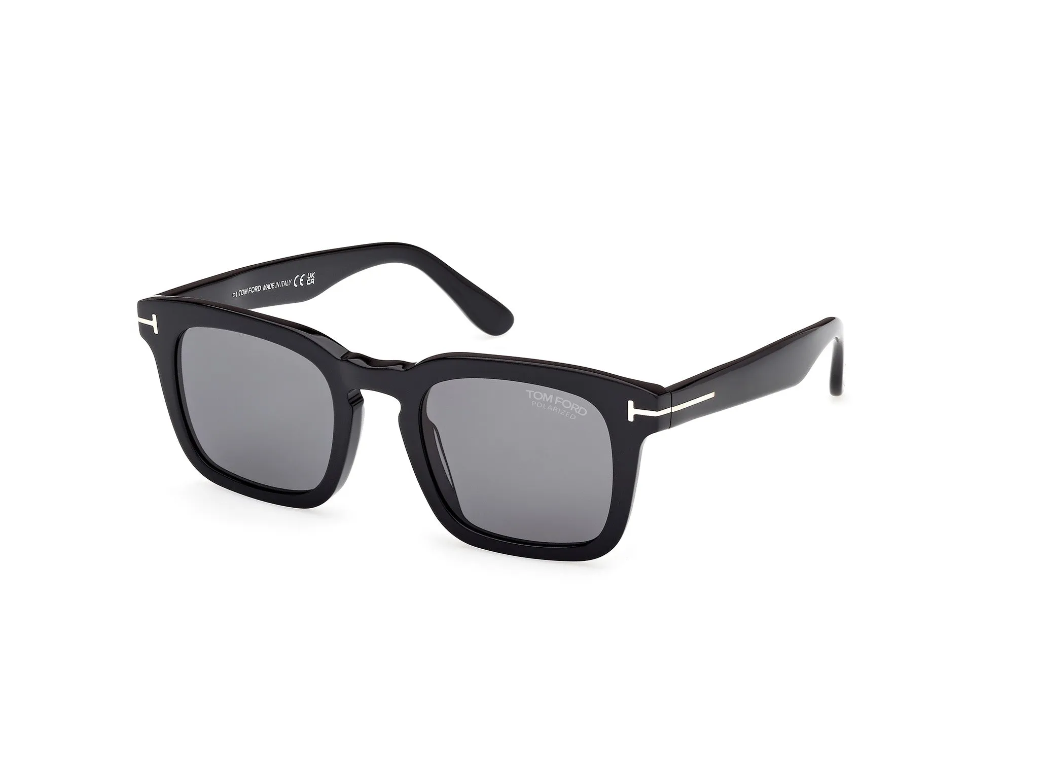 TOM FORD FT0751 DAX 01D Occhiali da sole Acetato Nero Fumo Squadrata Polarizzata - immagine 1