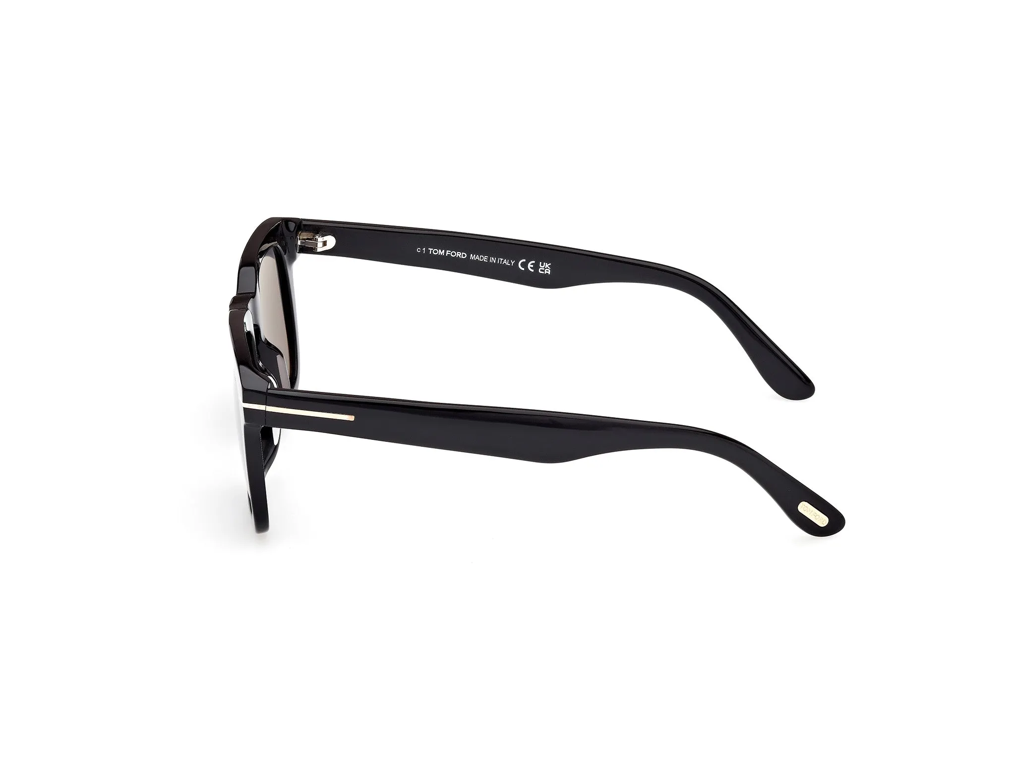 TOM FORD FT0751 DAX 01D Occhiali da sole Acetato Nero Fumo Squadrata Polarizzata - immagine 3