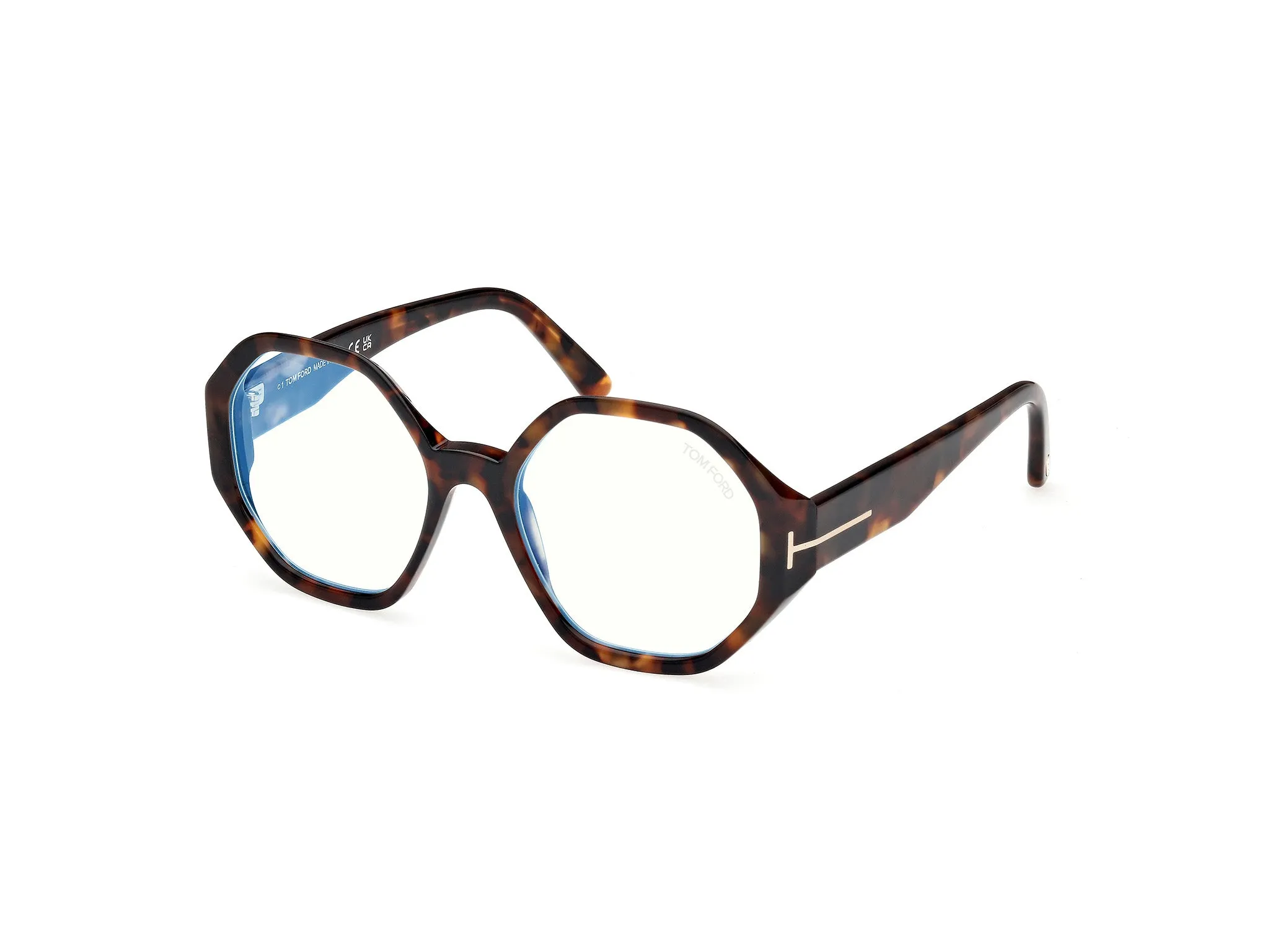 TOM FORD FT5967-B 52 Montature da vista Acetato Havana Geometrica Normale - immagine 1