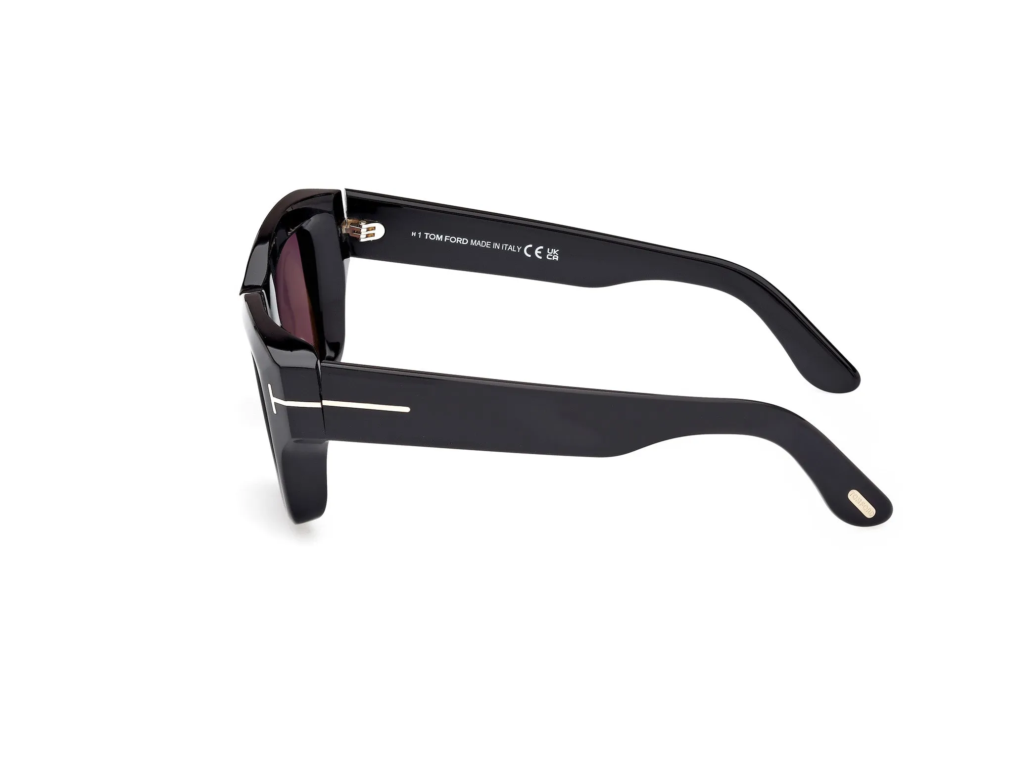 TOM FORD FT1154 ILIAS 01A Occhiali da sole Acetato Nero Fumo Squadrata Normale - immagine 3