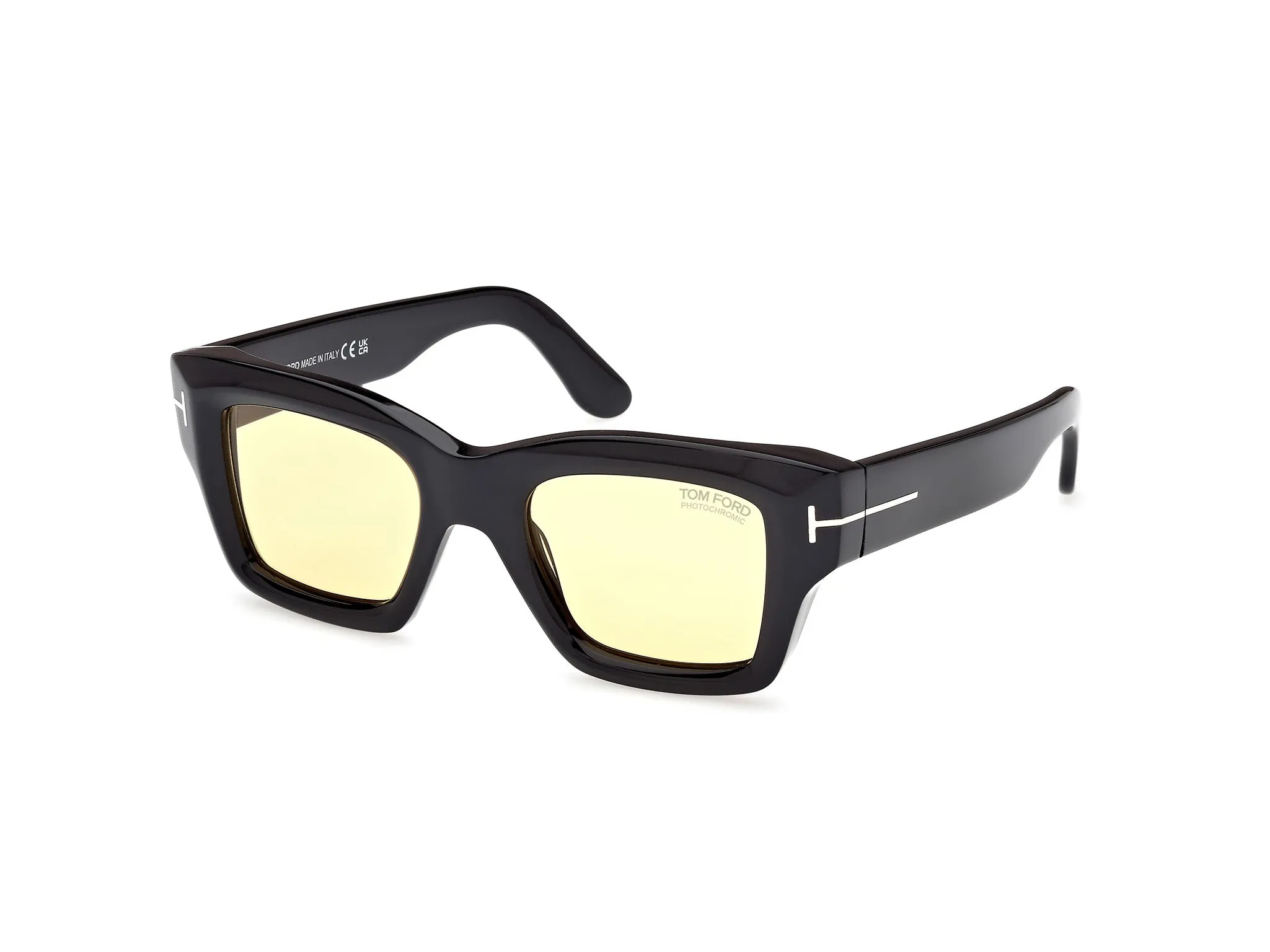 TOM FORD FT1154 ILIAS 01E Occhiali da sole Acetato Nero Marrone Squadrata Fotocromatiche - immagine 1
