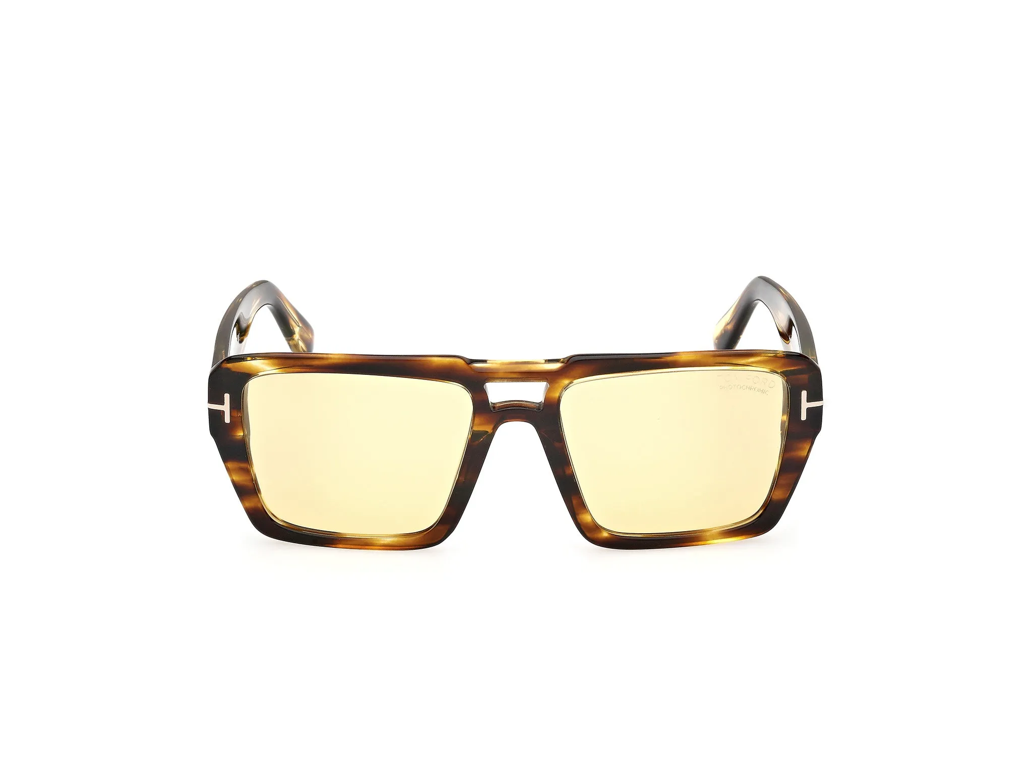 TOM FORD FT1153 REDFORD 52E Occhiali da sole Acetato Marrone Marrone Squadrata Fotocromatiche - immagine 2
