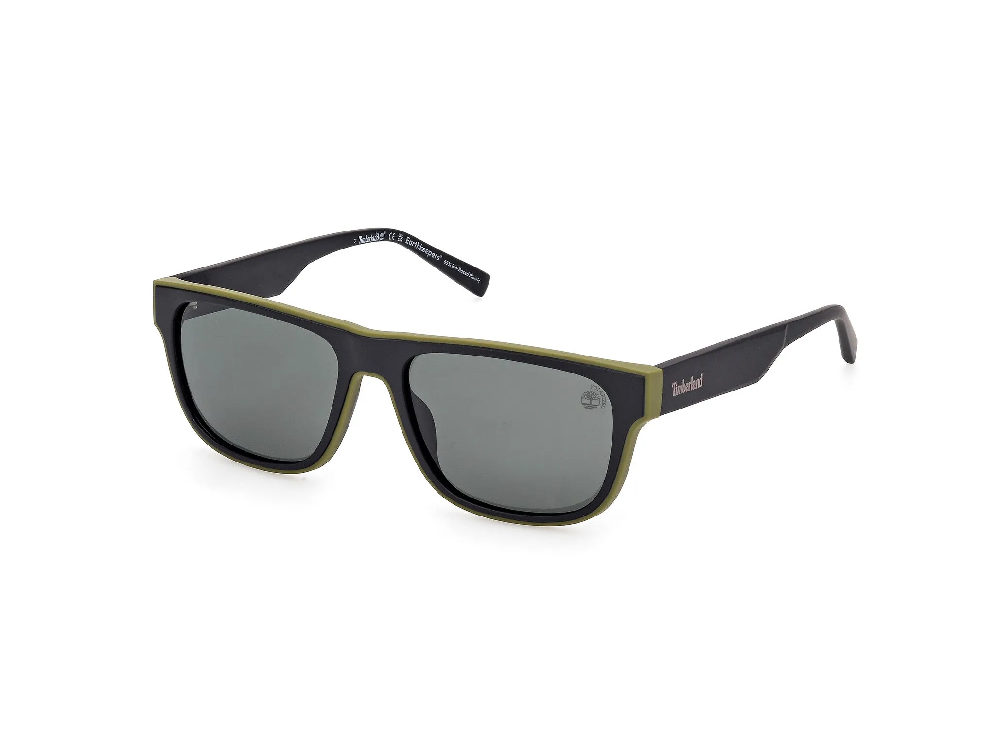 Timberland TB00025 02R Occhiali da sole Iniettato Nero Verde Squadrata Polarizzata - immagine 1