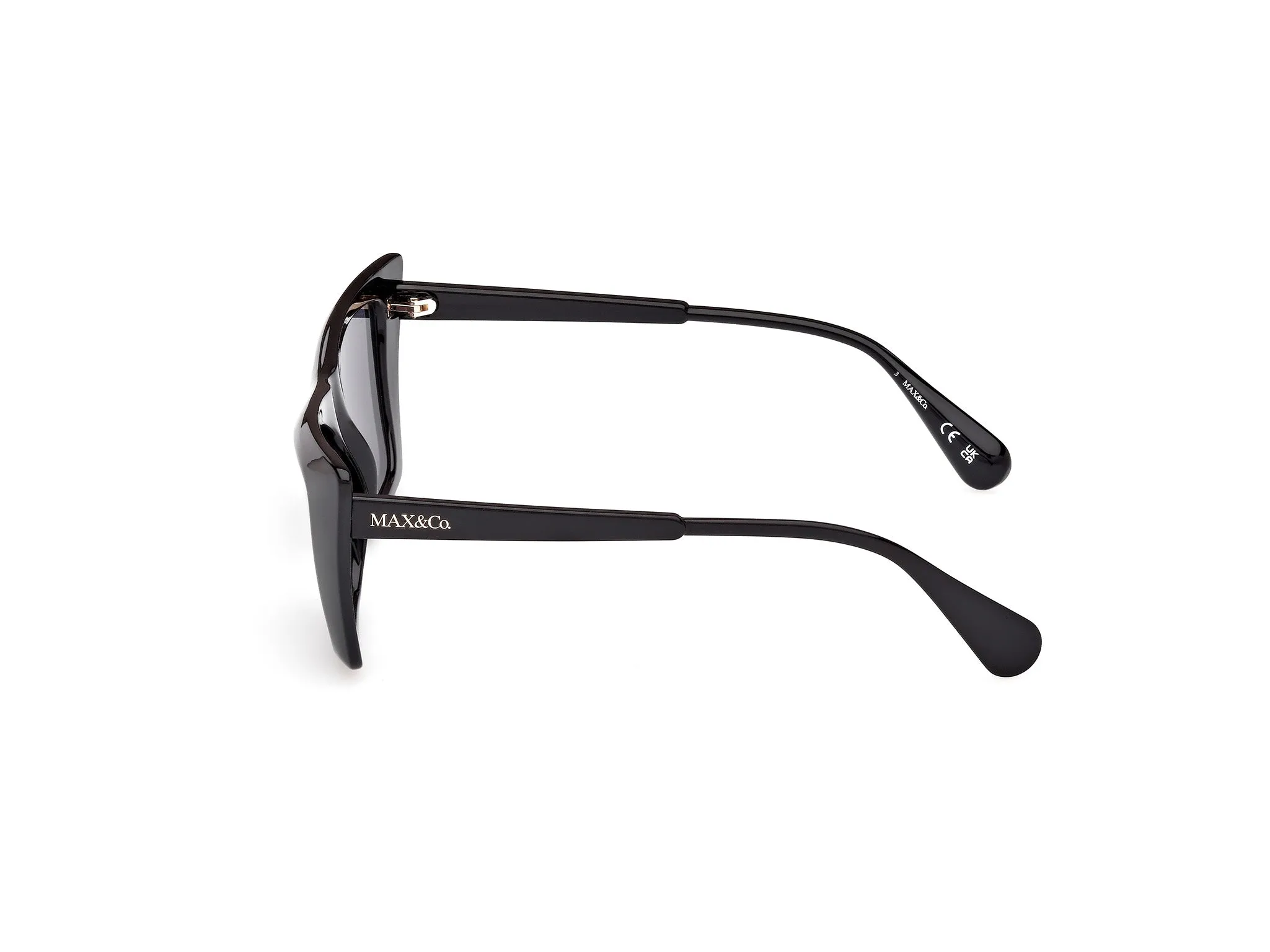 MAX&Co MO0122 01A Occhiali da sole Iniettato Nero Fumo Cat Eye Normale - immagine 3