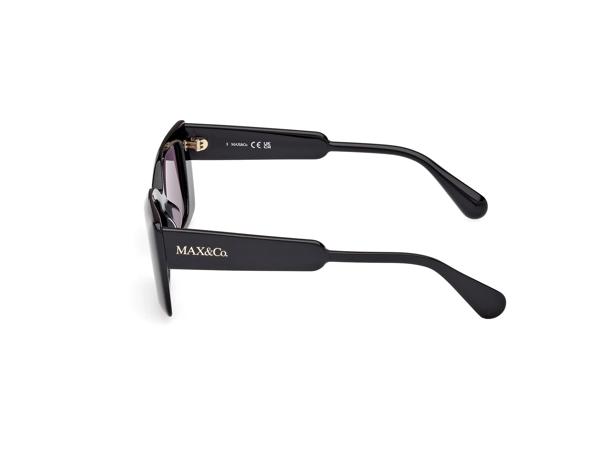 MAX&Co MO0117 01A Occhiali da sole Acetato Nero Fumo Cat Eye Normale - immagine 3