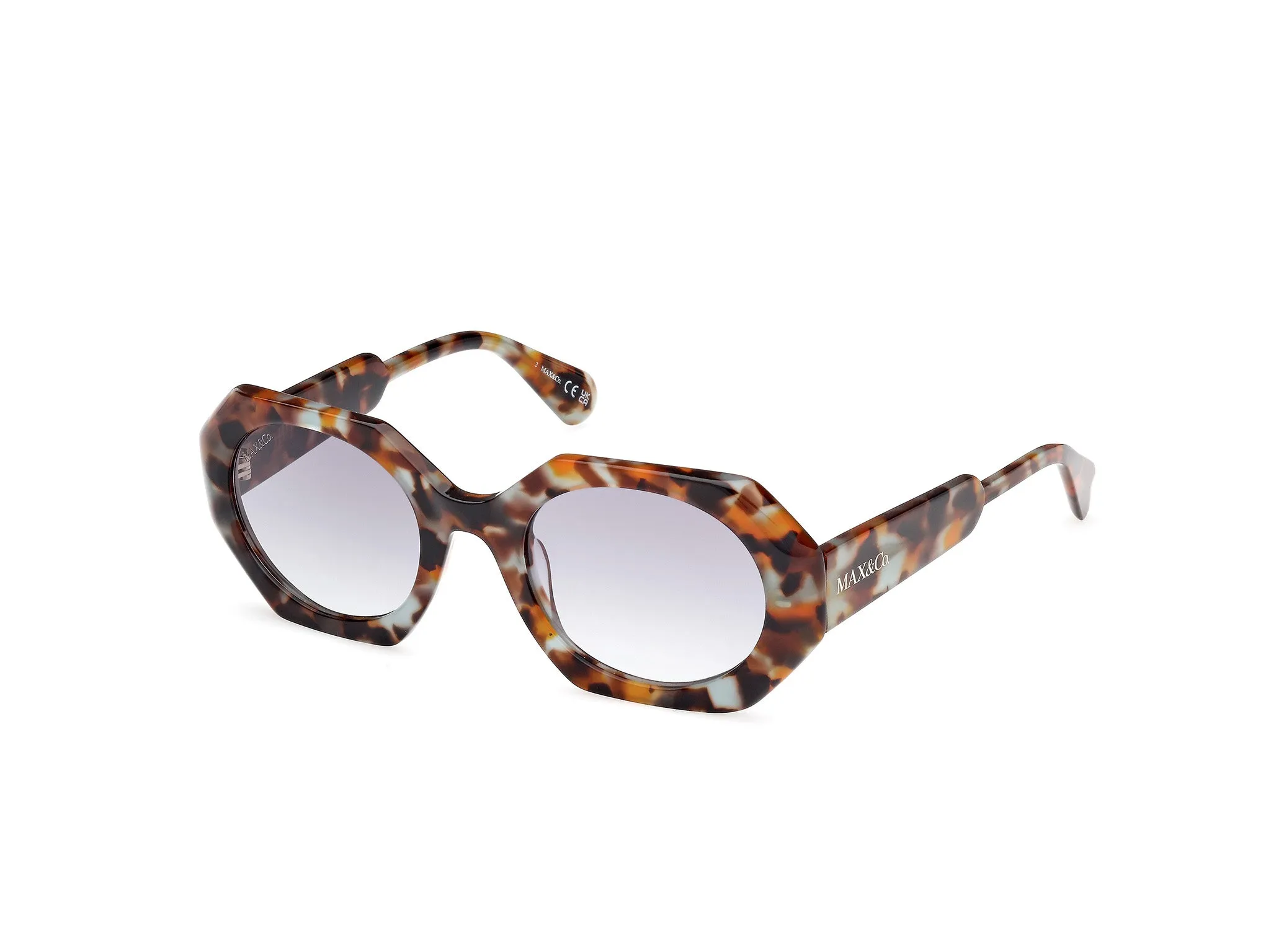 MAX&Co MO0115 55B Occhiali da sole Acetato Havana Fumo Geometrica Normale - immagine 1