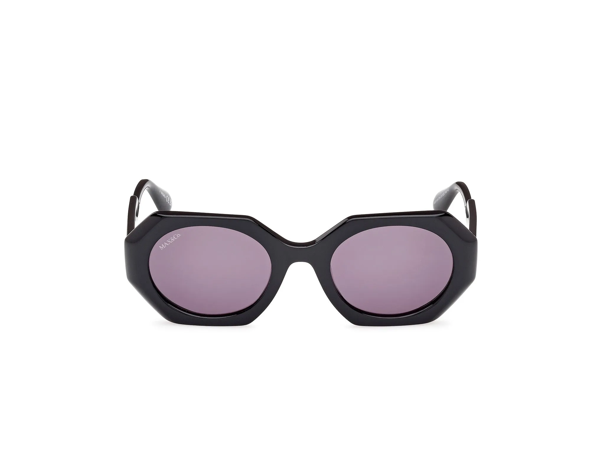 MAX&Co MO0115 01A Occhiali da sole Acetato Nero Fumo Geometrica Normale - immagine 2