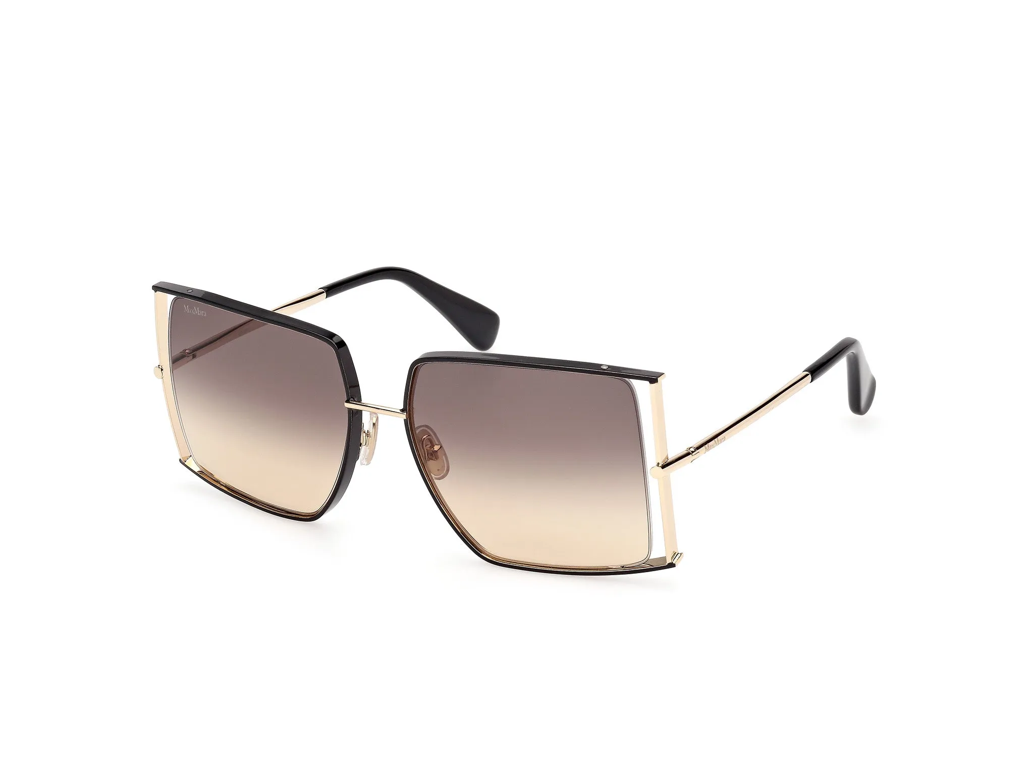 Max Mara MM0120 JEAN1 05A Occhiali da sole Metallo Nero Fumo Squadrata Normale - immagine 1