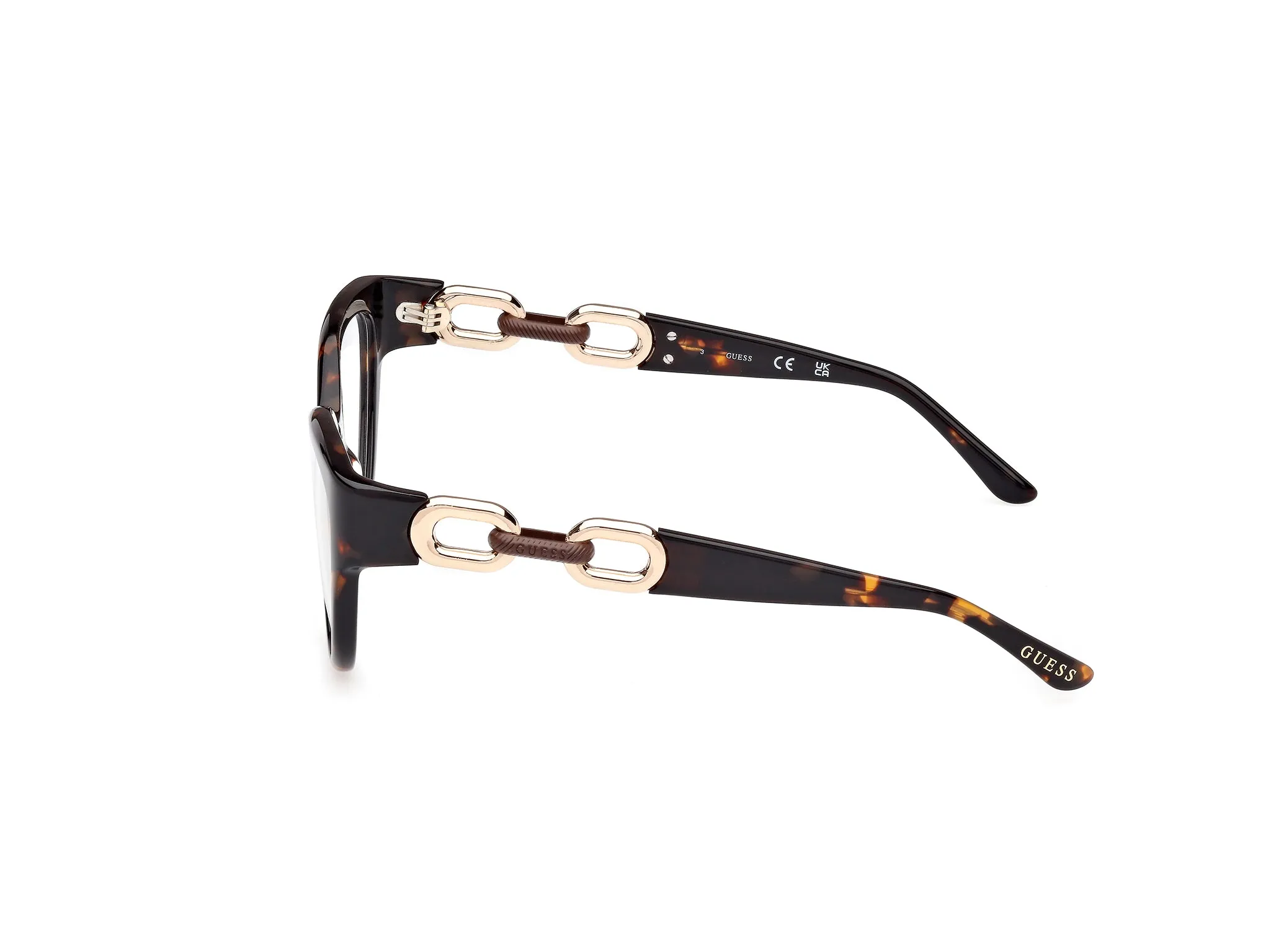 Guess GU50182 52 Montature da vista Acetato Havana Cat Eye Normale - immagine 3
