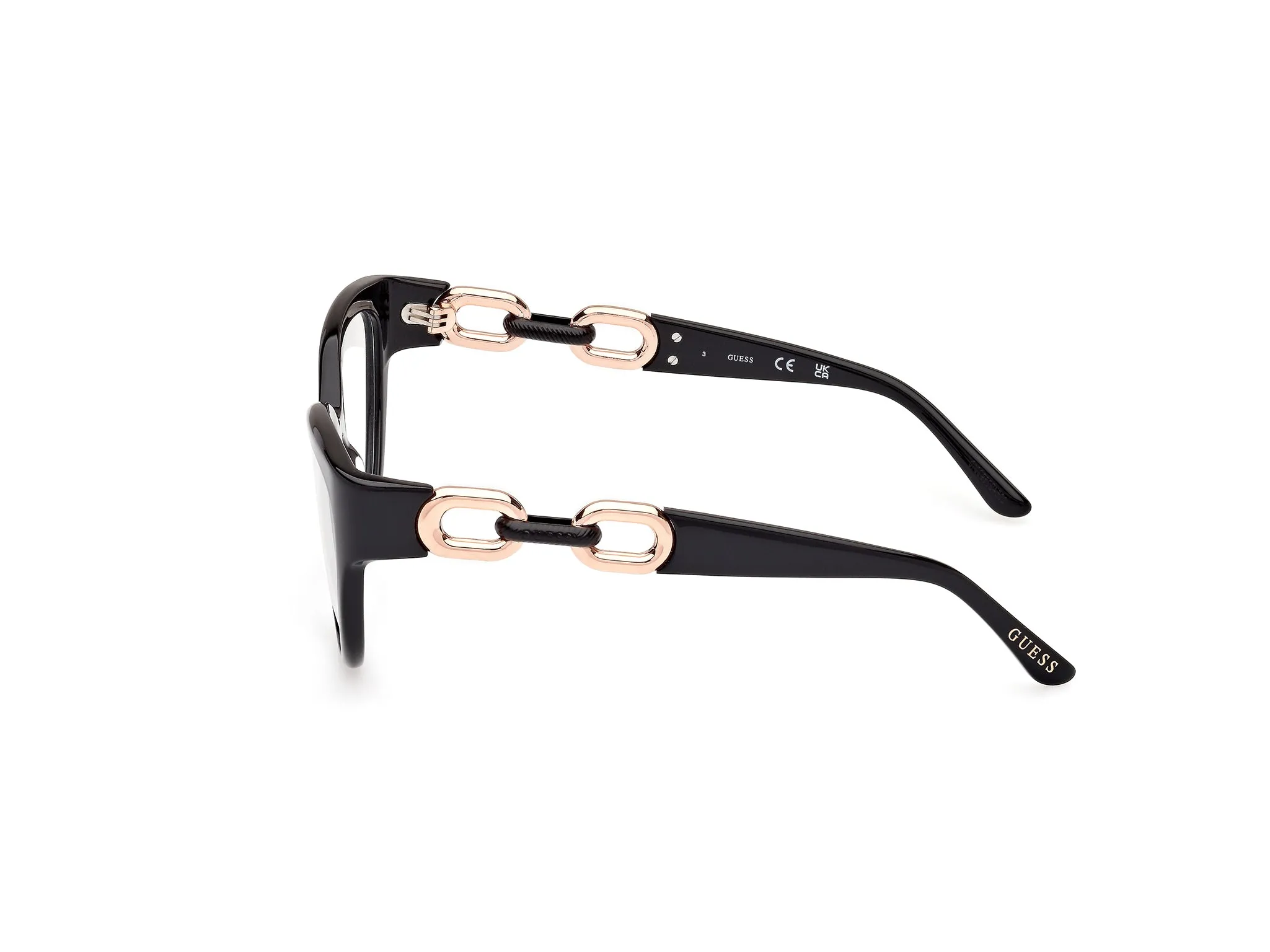 Guess GU50182 1 Montature da vista Acetato Nero Cat Eye Normale - immagine 3