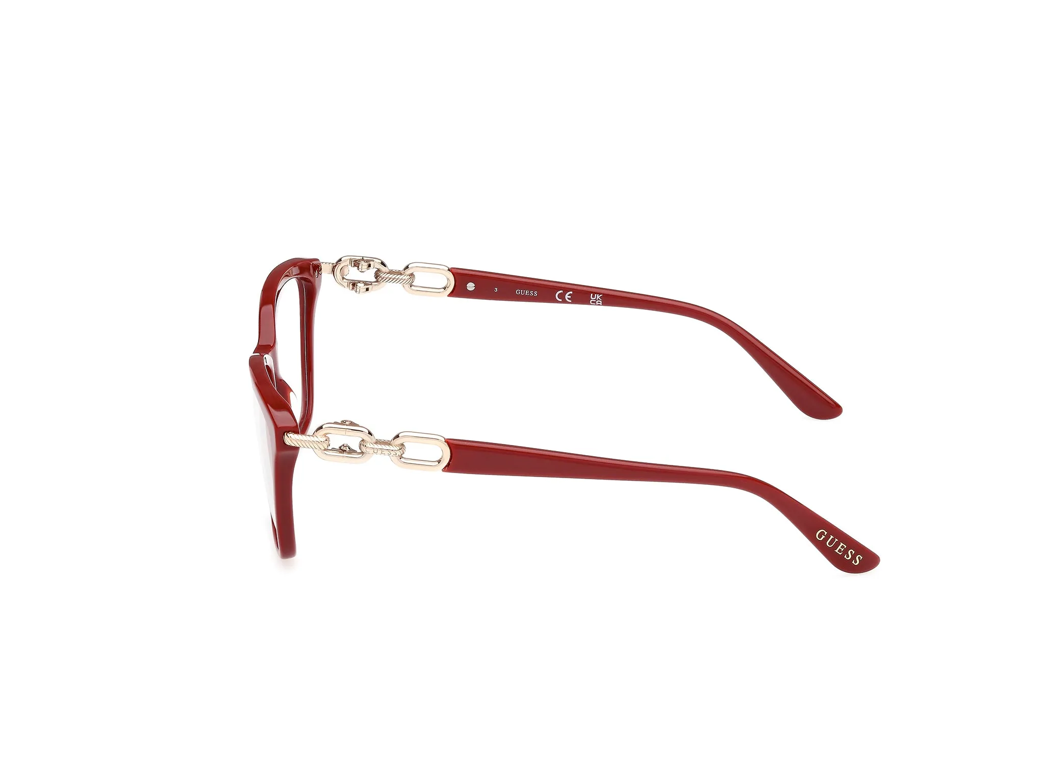 Guess GU50181 066 Montature da vista Acetato Rosso Squadrata Normale - immagine 3