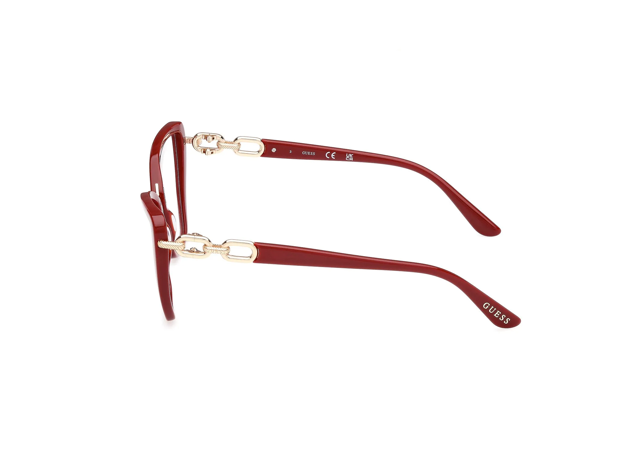 Guess GU50180 066 Montature da vista Acetato Rosso Cat Eye Normale - immagine 3