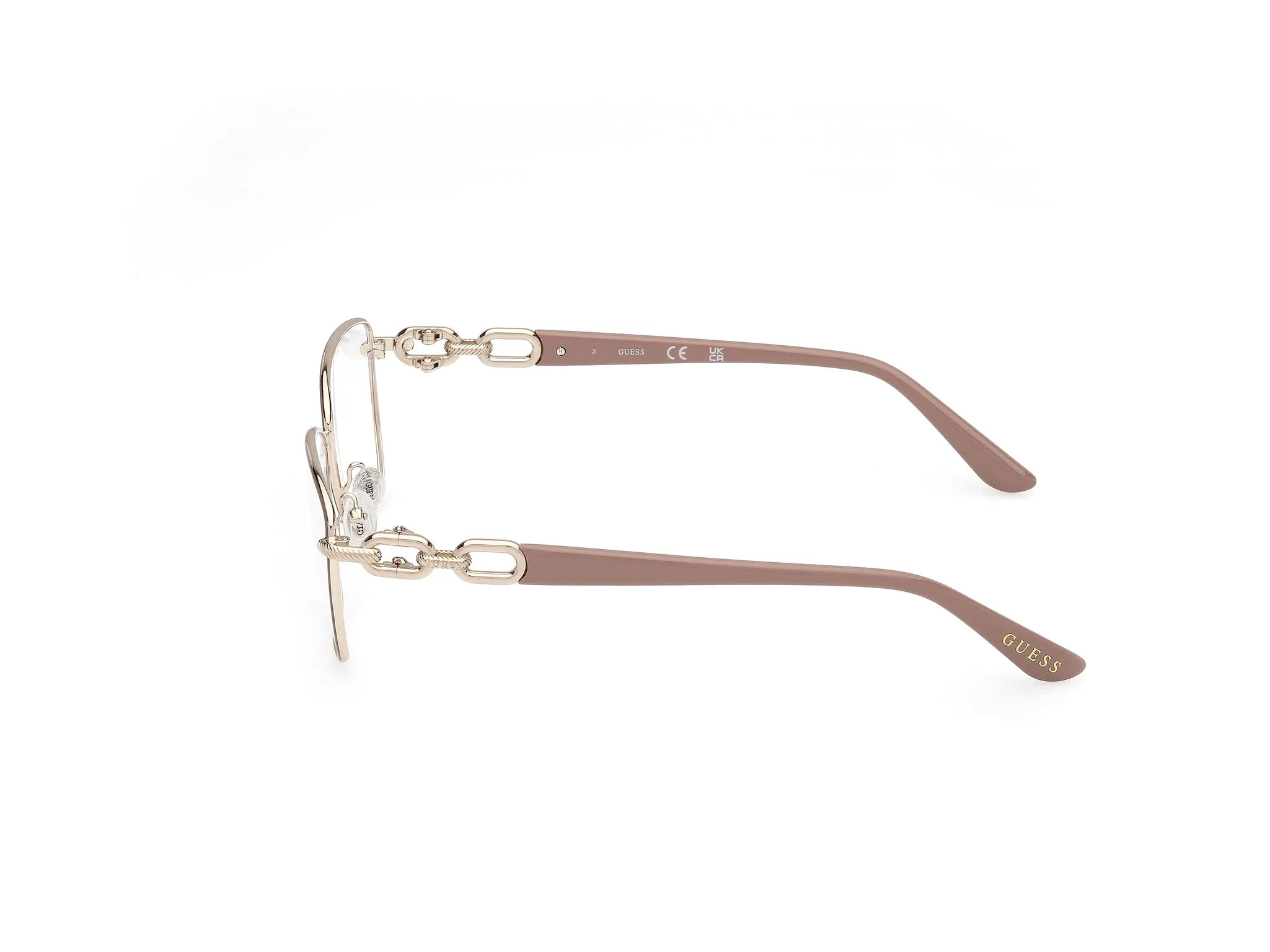 Guess GU50179 58 Montature da vista Metallo Beige Squadrata Normale - immagine 3
