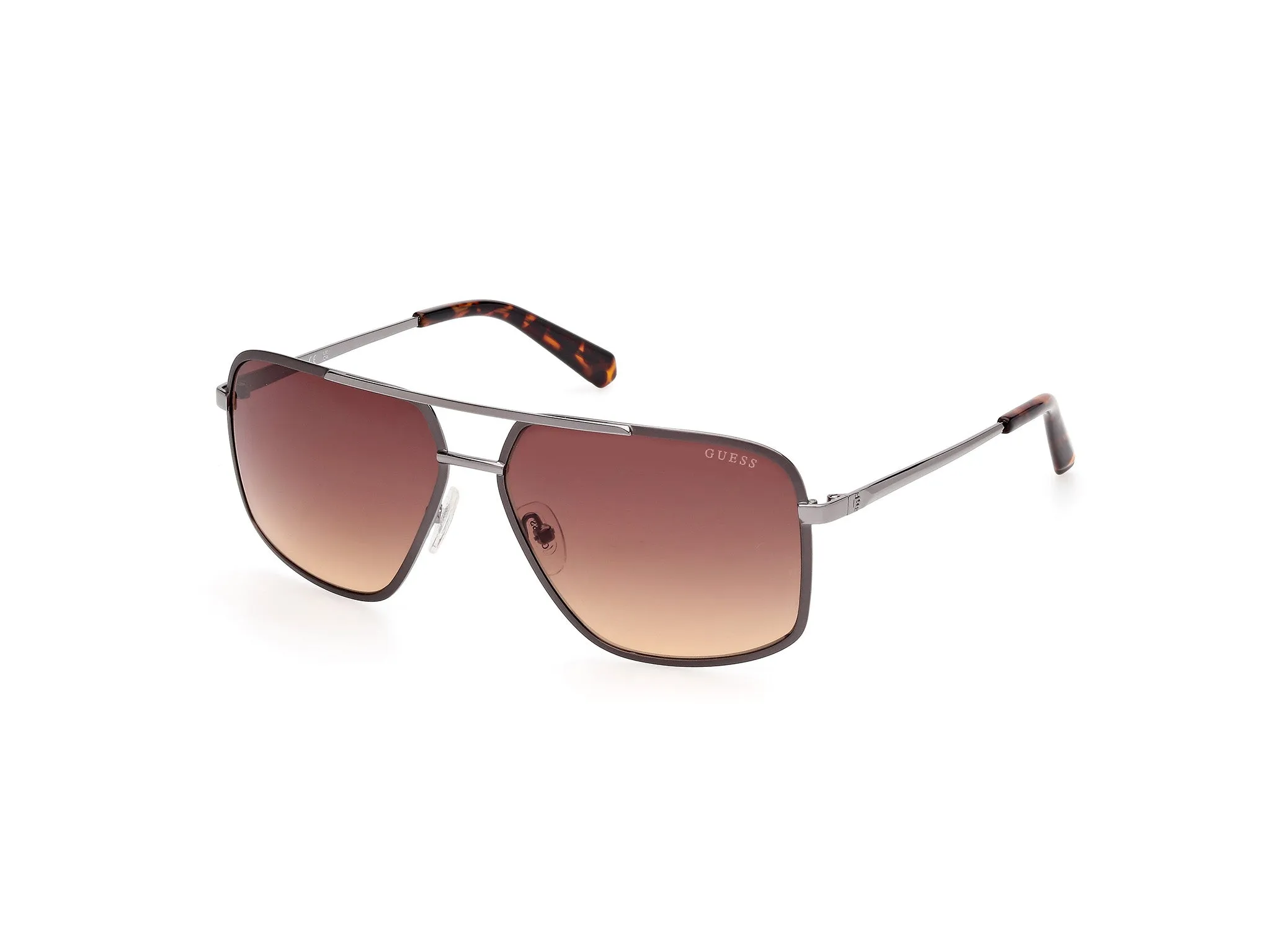 Guess GU00167 09F Occhiali da sole Metallo Antracite Marrone Squadrata Normale - immagine 1