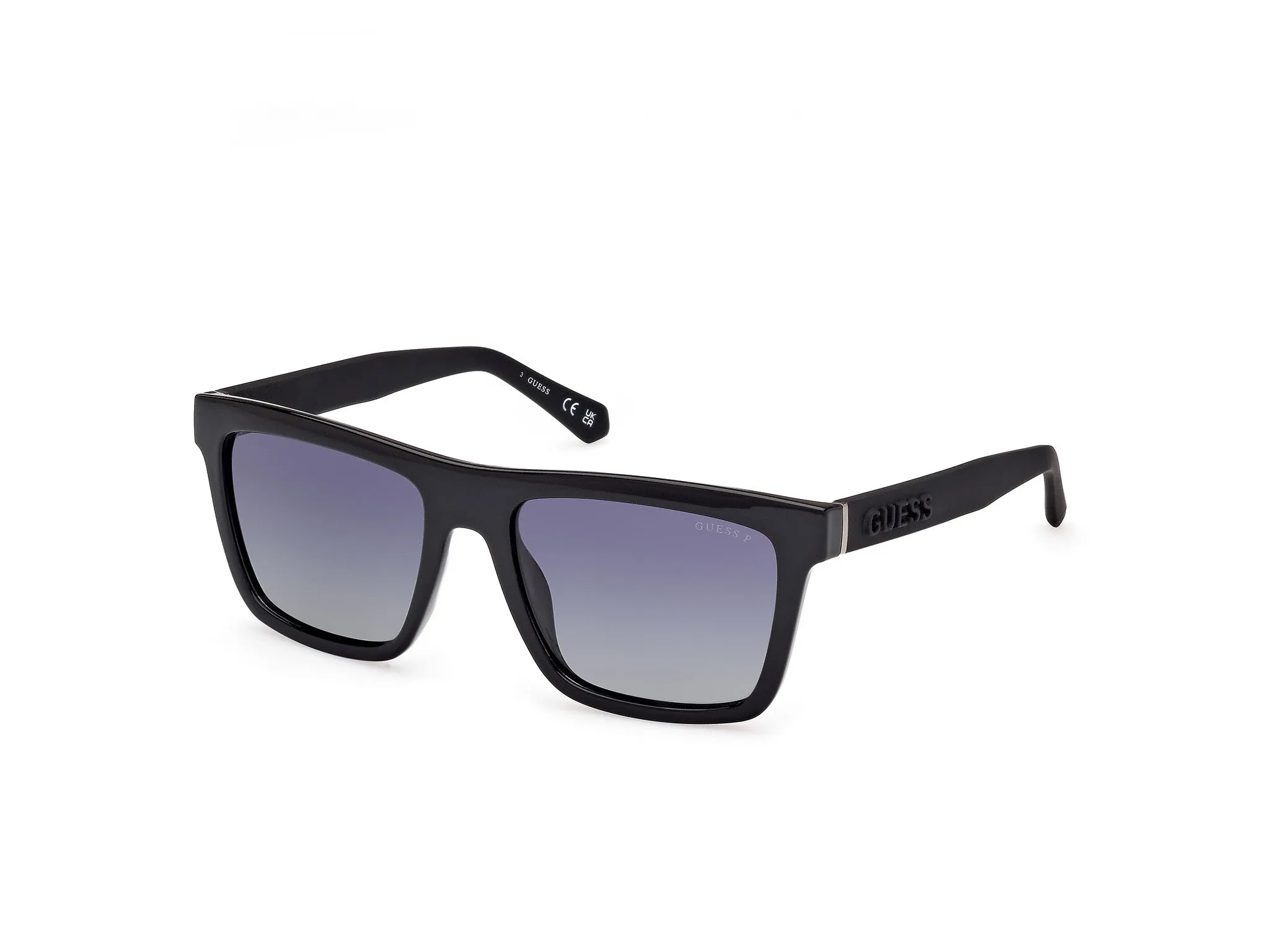 Guess GU00166 01D Occhiali da sole Iniettato Nero Fumo Squadrata Polarizzata - immagine 1