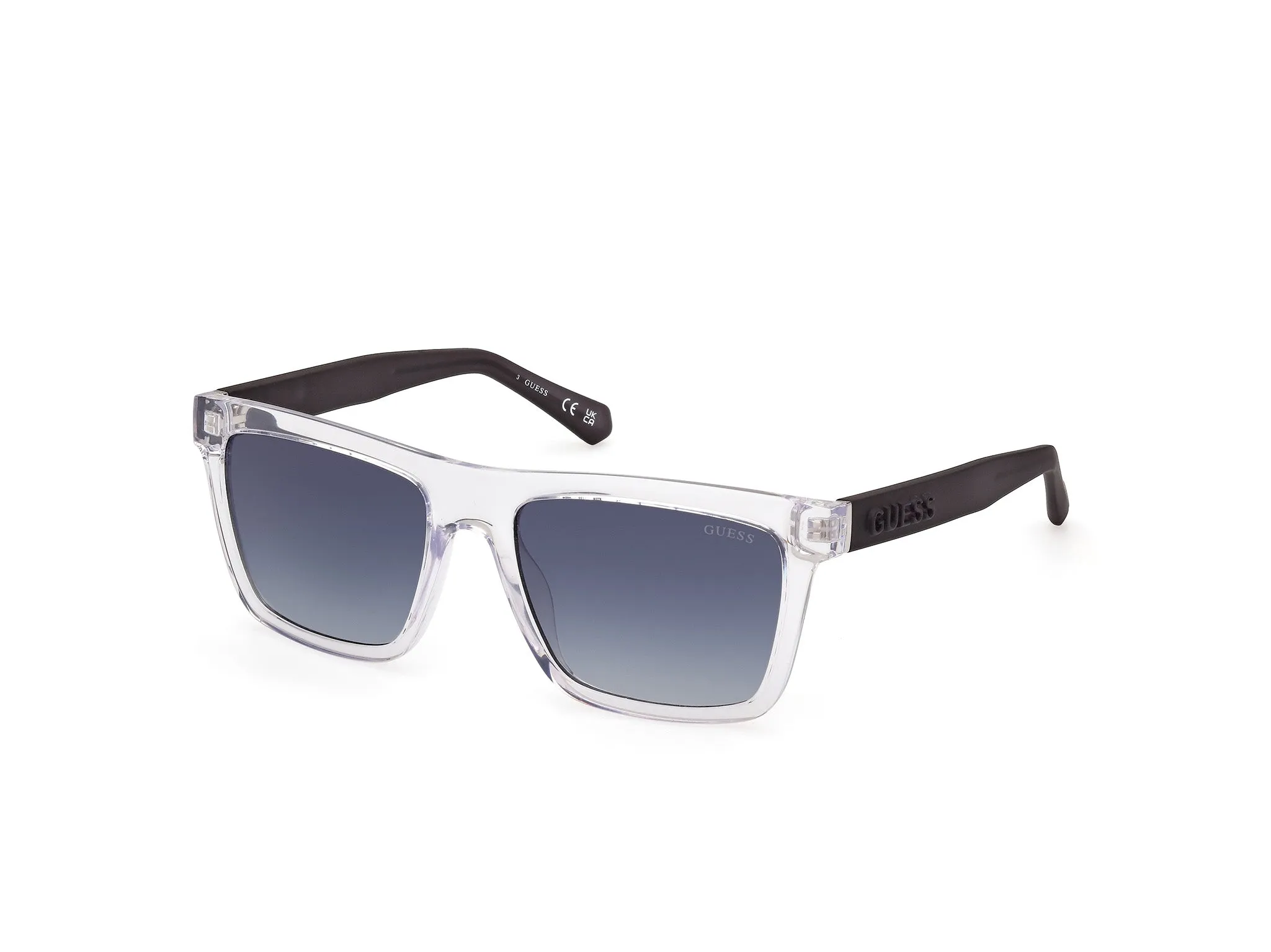 Guess GU00166 26W Occhiali da sole Iniettato Trasparente Blu Squadrata Normale - immagine 1