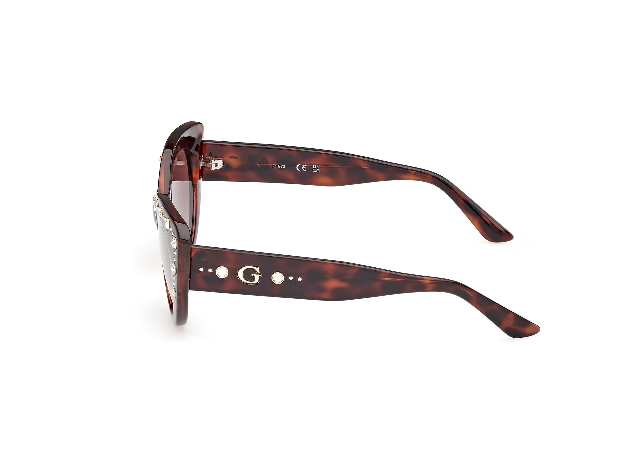 Guess GU00163 52F Occhiali da sole Iniettato Havana Marrone Cat Eye Normale Sfumato - immagine 3