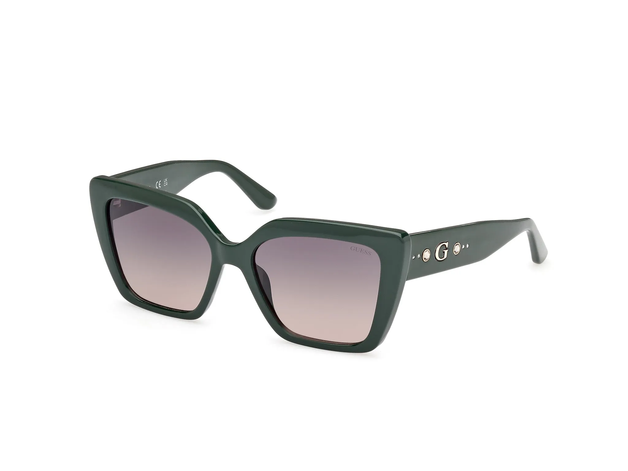 Guess GU00162 96B Occhiali da sole Iniettato Verde Fumo Farfalla Normale - immagine 1