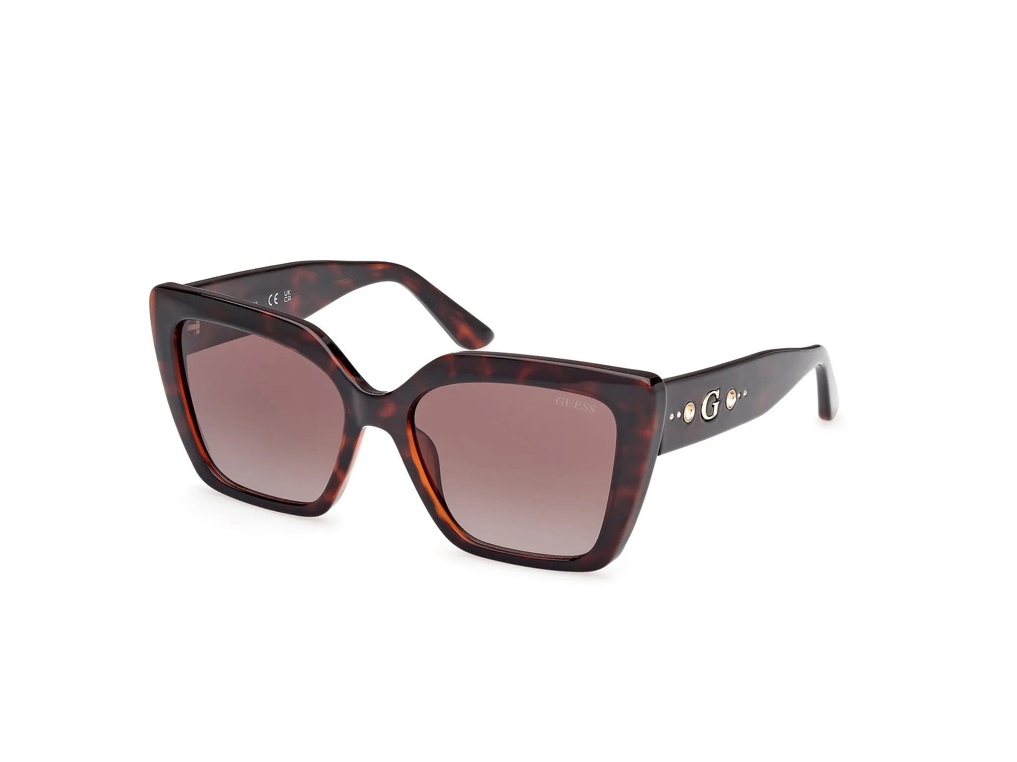Guess GU00162 52F Occhiali da sole Iniettato Havana Marrone Farfalla Normale Sfumato - immagine 1